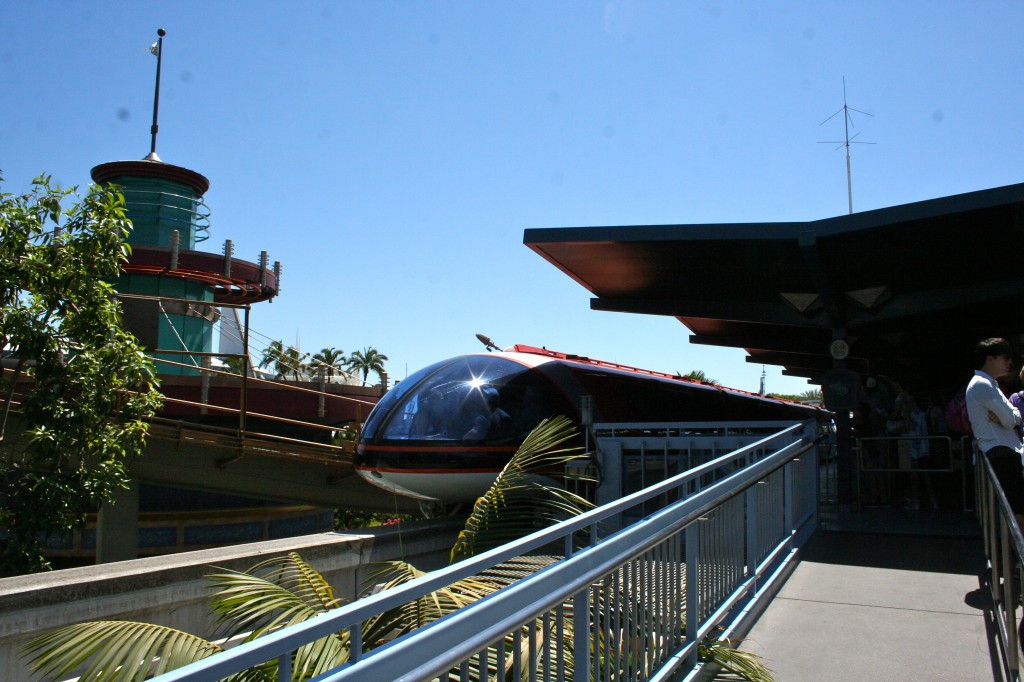 Monorail prepares to depart Tomorrowland