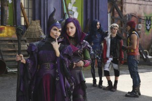 DESCENDANTS - The teenage sons and daughters of Disney's most infamous villains star in Disney's "Descendants," a live-action movie that - with a knowing wink at traditional fairy tales - fuses castles with classrooms to create a contemporary, music-driven story about the challenges in living up to parental and peer expectations. Made for kids, tweens and families, the movie premieres FRIDAY, JULY 31 (8:00 p.m., ET/PT) on Disney Channel and Friday, July 24 to verified users on the WATCH Disney Channel app and WATCHDisneyChannel.com. (DISNEY CHANNEL/Jack Rowand) KRISTIN CHENOWETH, DOVE CAMERON, SOFIA CARSON, CAMERON BOYCE, BOOBOO STEWART