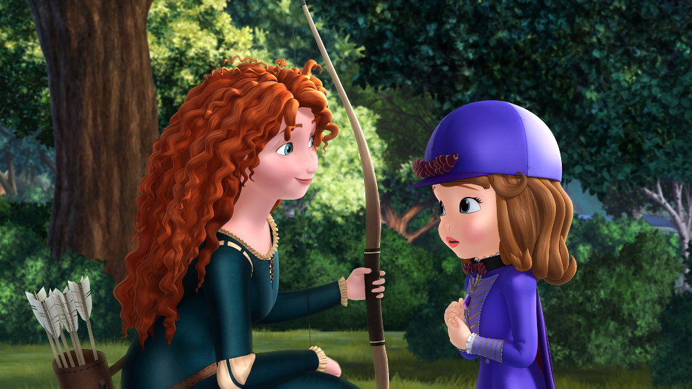 SOFIA THE FIRST - "The Secret Library" - Sofia unlocks a secret world and becomes Storykeeper of magical bookish ÒSofia The First: The Secret Library,Ó the first episode of a four-part story arc, debuting Monday, October 12 on Disney Channel and Disney Junior. (Disney Junior) PRINCESS MERIDA, PRINCESS SOFIA