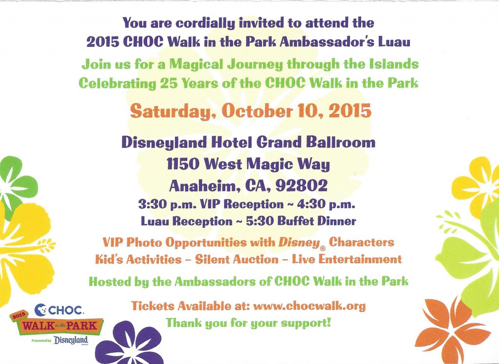 CHOC Luau Invitation Page 2