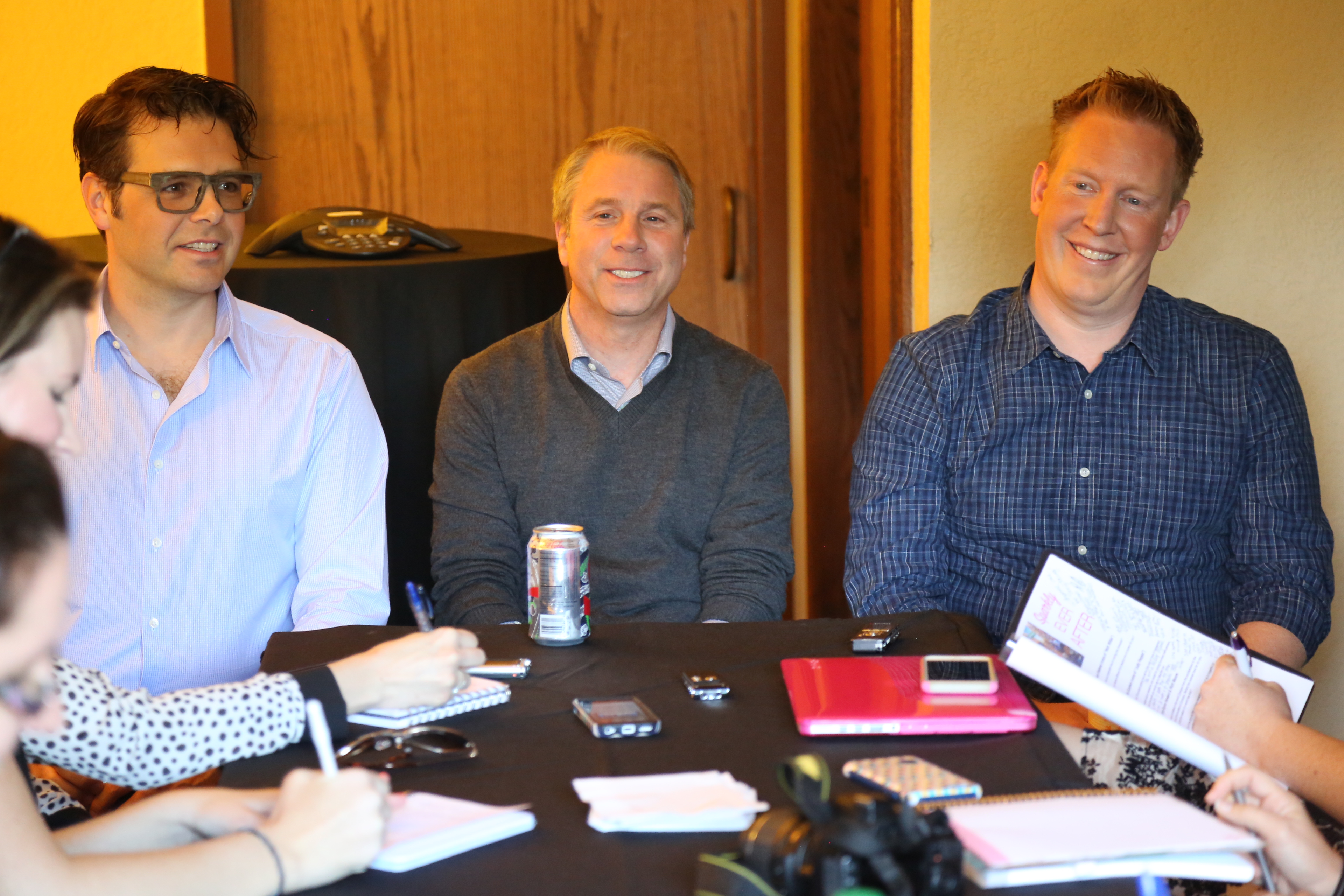 ZOOTOPIA - Co-Writer Phil Johnston, Producer Clark Spencer and Co-Director/Co-Writer Jared Bush speak to press at the ZOOTOPIA Press Junket at Disney's Animal Kingdom Lodge in Orlando, Fl. Photo by Alex Kang. ©2016. Disney. All Rights Reserved.
