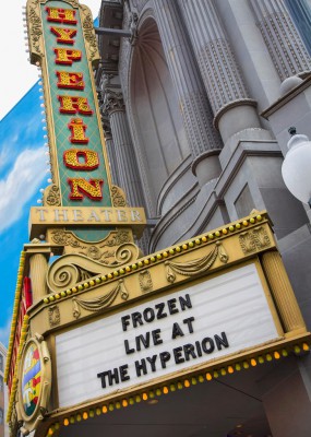 ‘FROZEN – LIVE AT THE HYPERION’ – “Frozen – Live at the Hyperion,” a new musical based on the Walt Disney Animation Studios film “Frozen,” will open at the Hyperion Theater at Disney California Adventure Park on May 27, 2016. The new musical at the Disneyland Resort will immerse audiences in the emotional journey of Anna and Elsa in an entertaining musical adaptation that includes elaborate costumes and sets, special effects, new technologies, show-stopping production numbers and unique theatrical surprises. (Paul Hiffmeyer/Disneyland Resort)