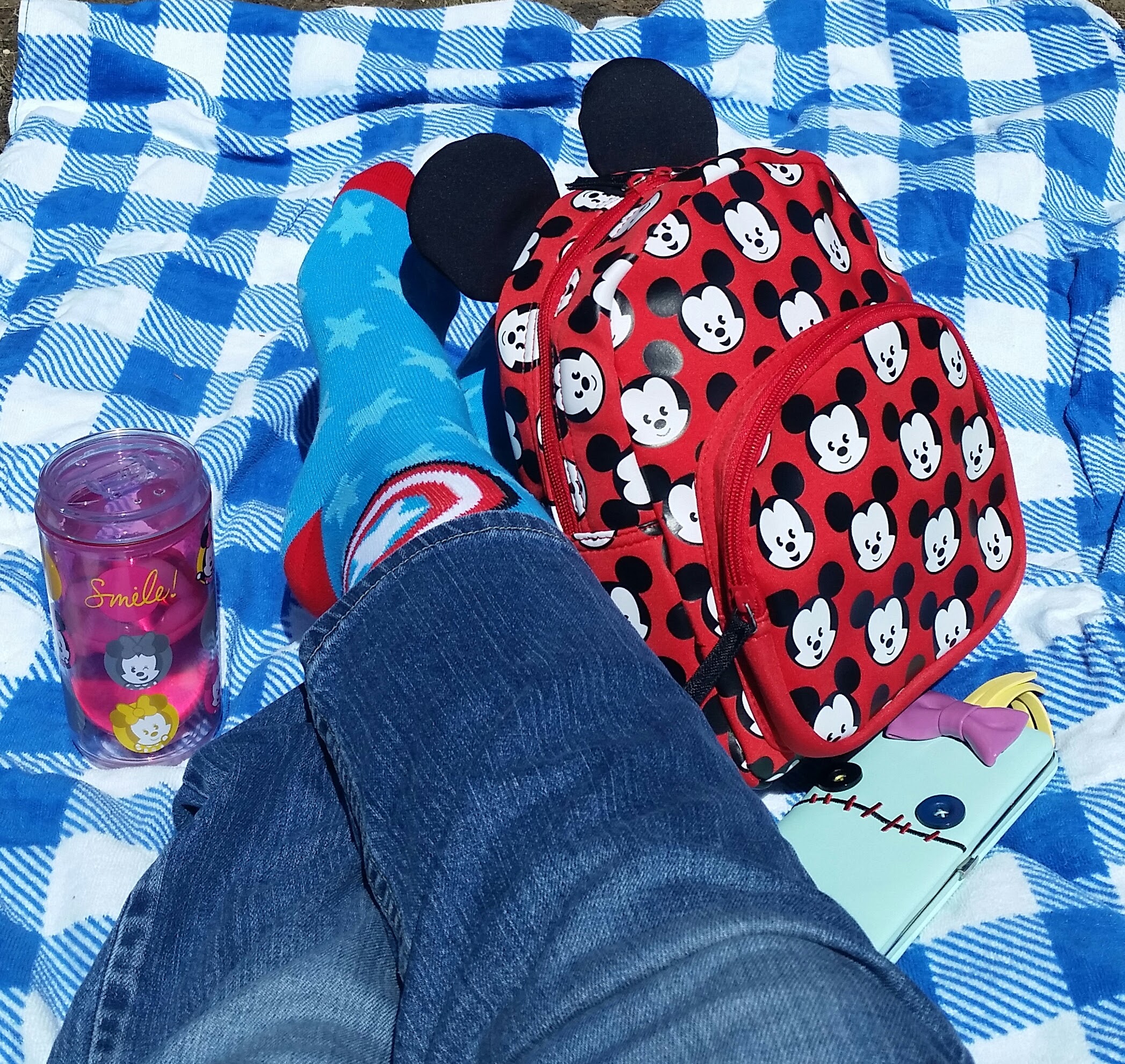 Keeping my toes comfy. So cute with Captain America on one side of the sock and his shield on the other.