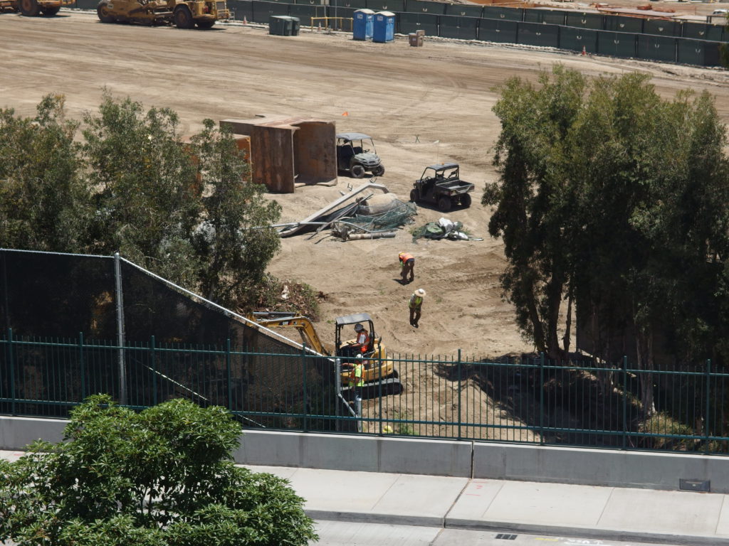 It appears that preparation work is being done to move the access road to the outer perimeter of the project
