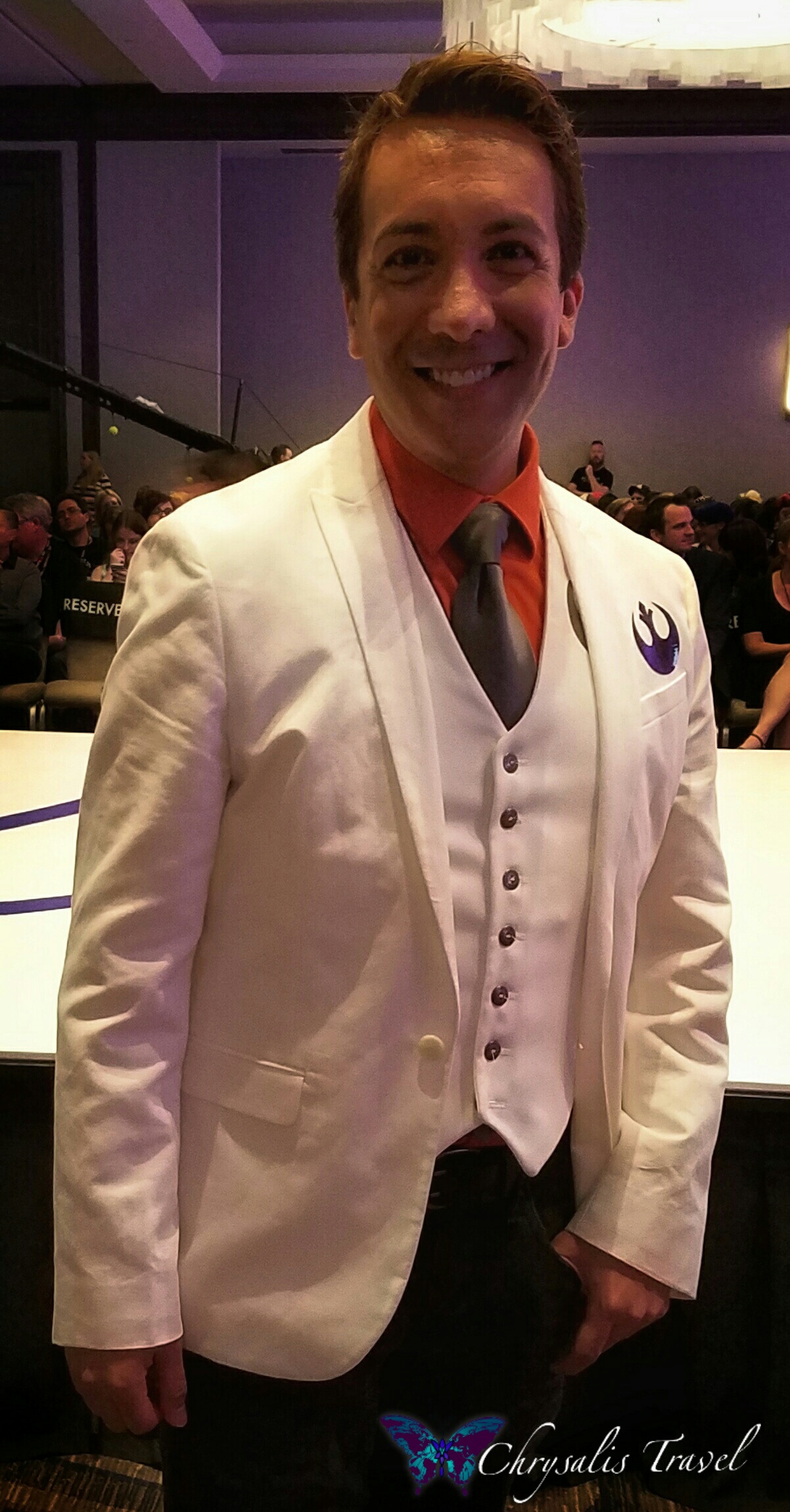 Andrew MacLaine, dressed as Star Wars “Dapper Dameron”