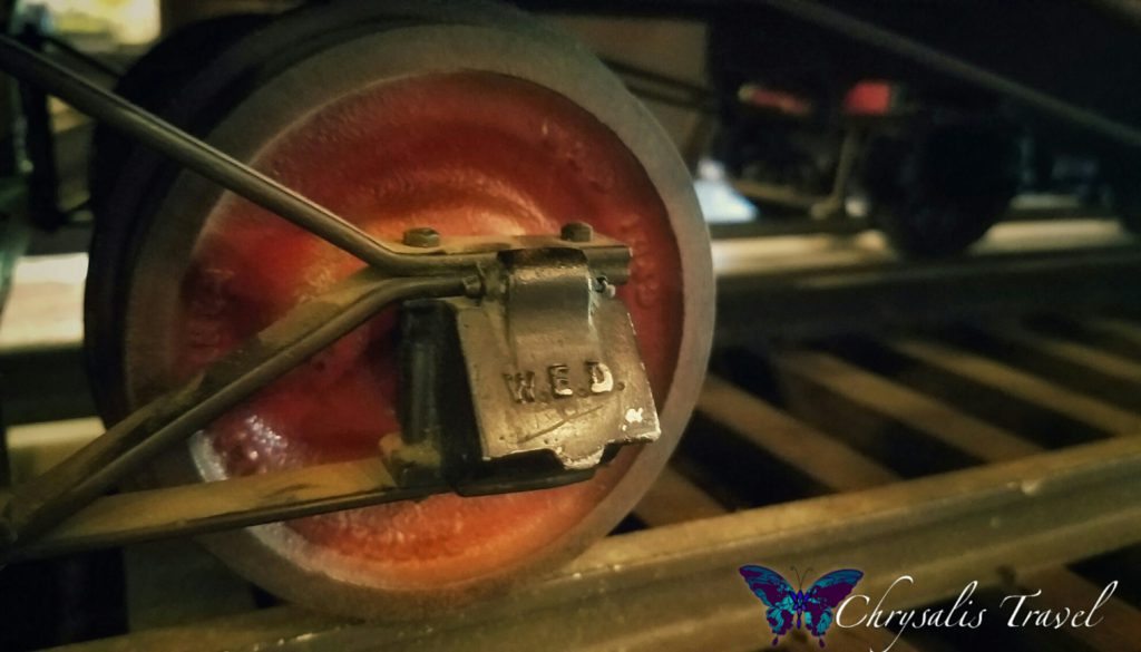 WED initials imprinted on train