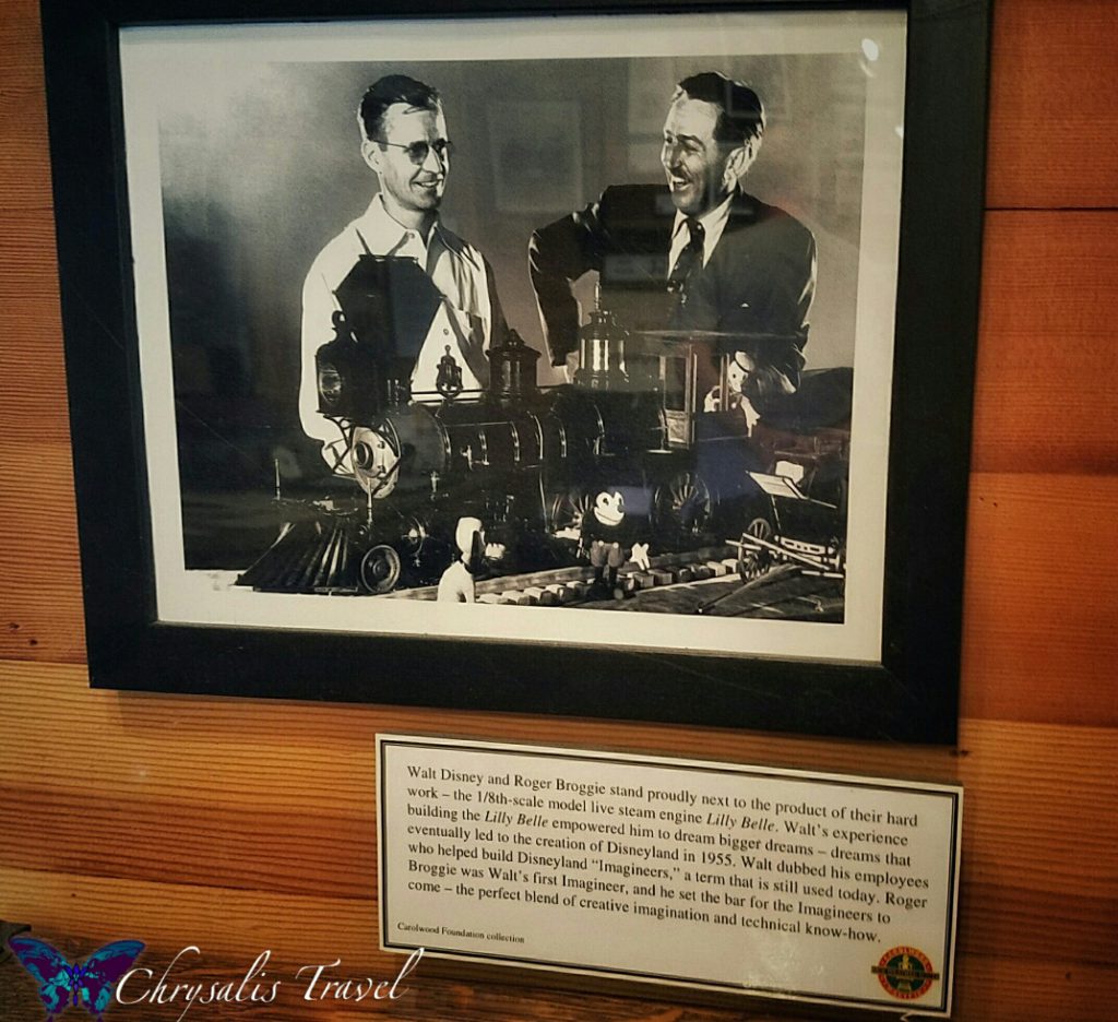Walt with Imagineer Roger Broggie and Lilly Belle