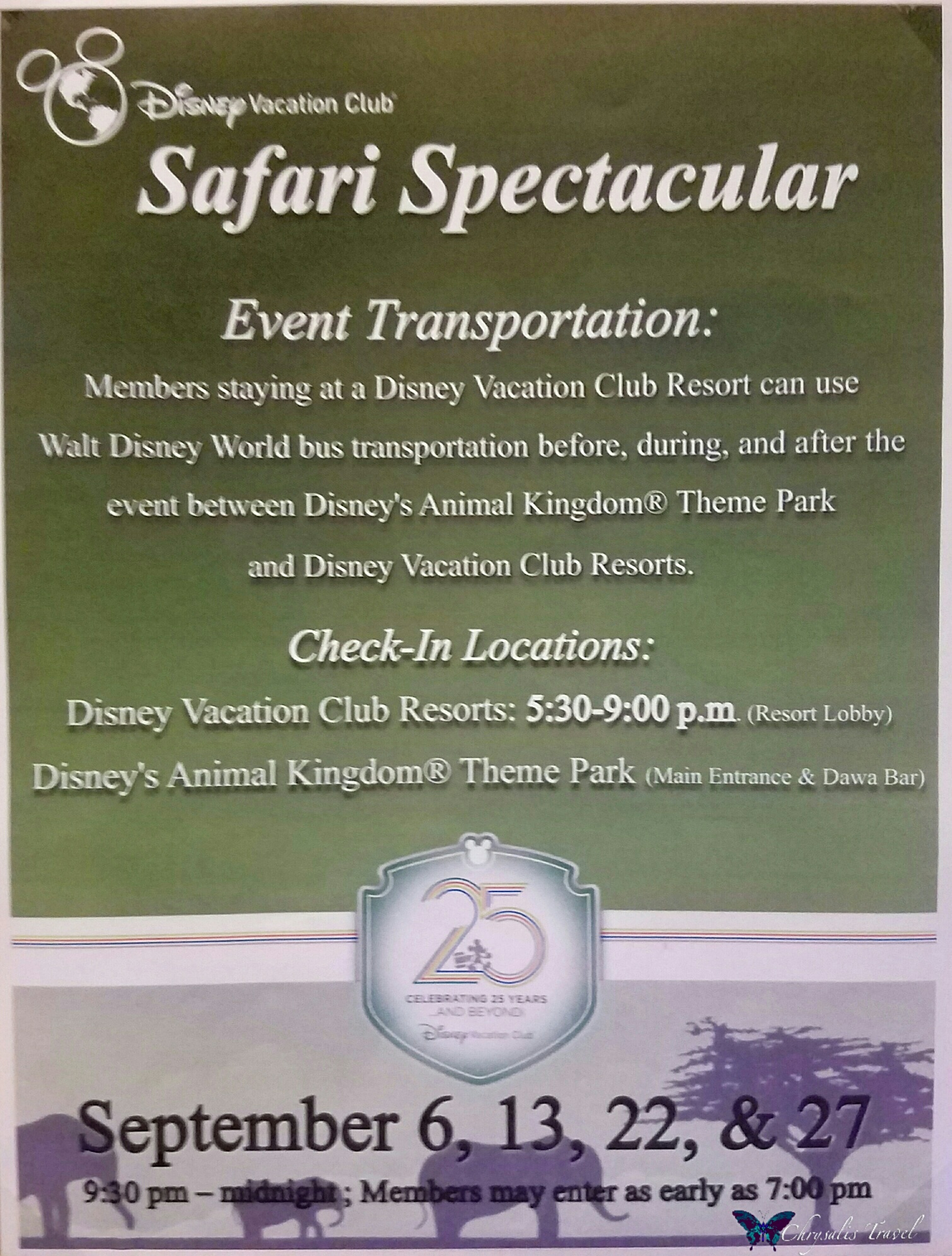 Transportation was provided from DVC resorts for the event
