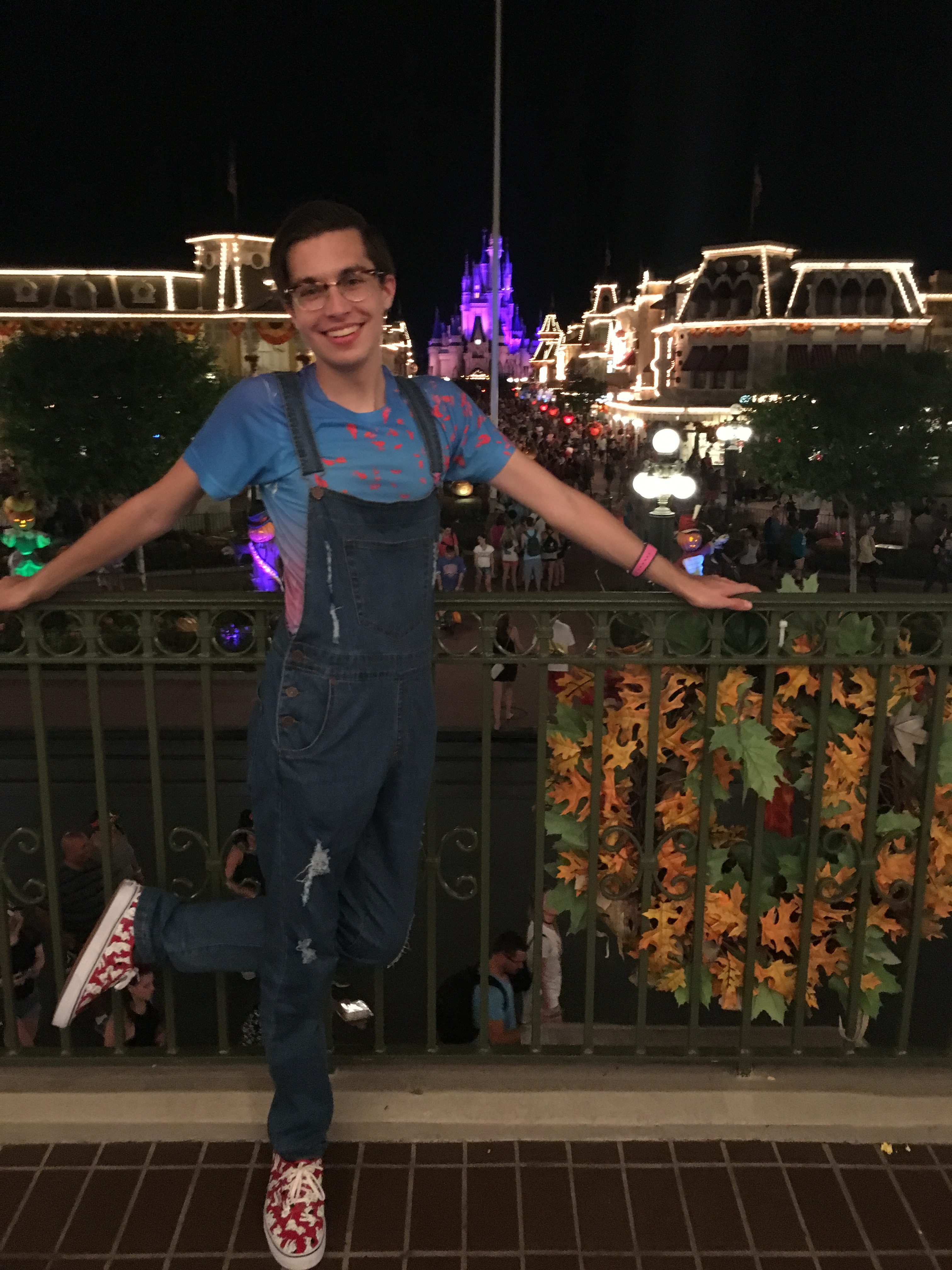 That is my Colors of the Wind shirt paired with 101 Dalmatian Vans paired with a white zip tie holding up an autumnal wreath.