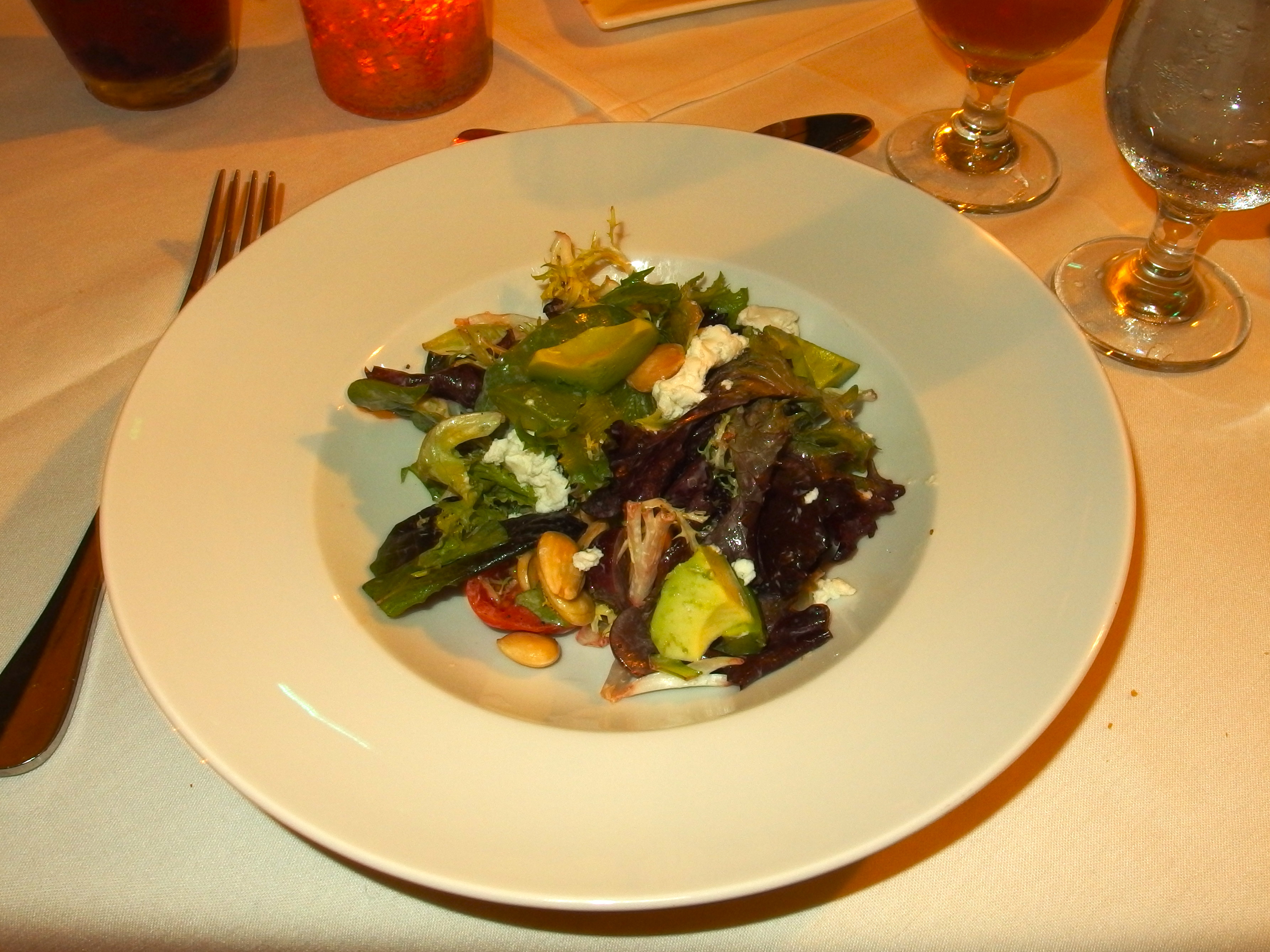 Salad of mixed greens and assorted ingredients