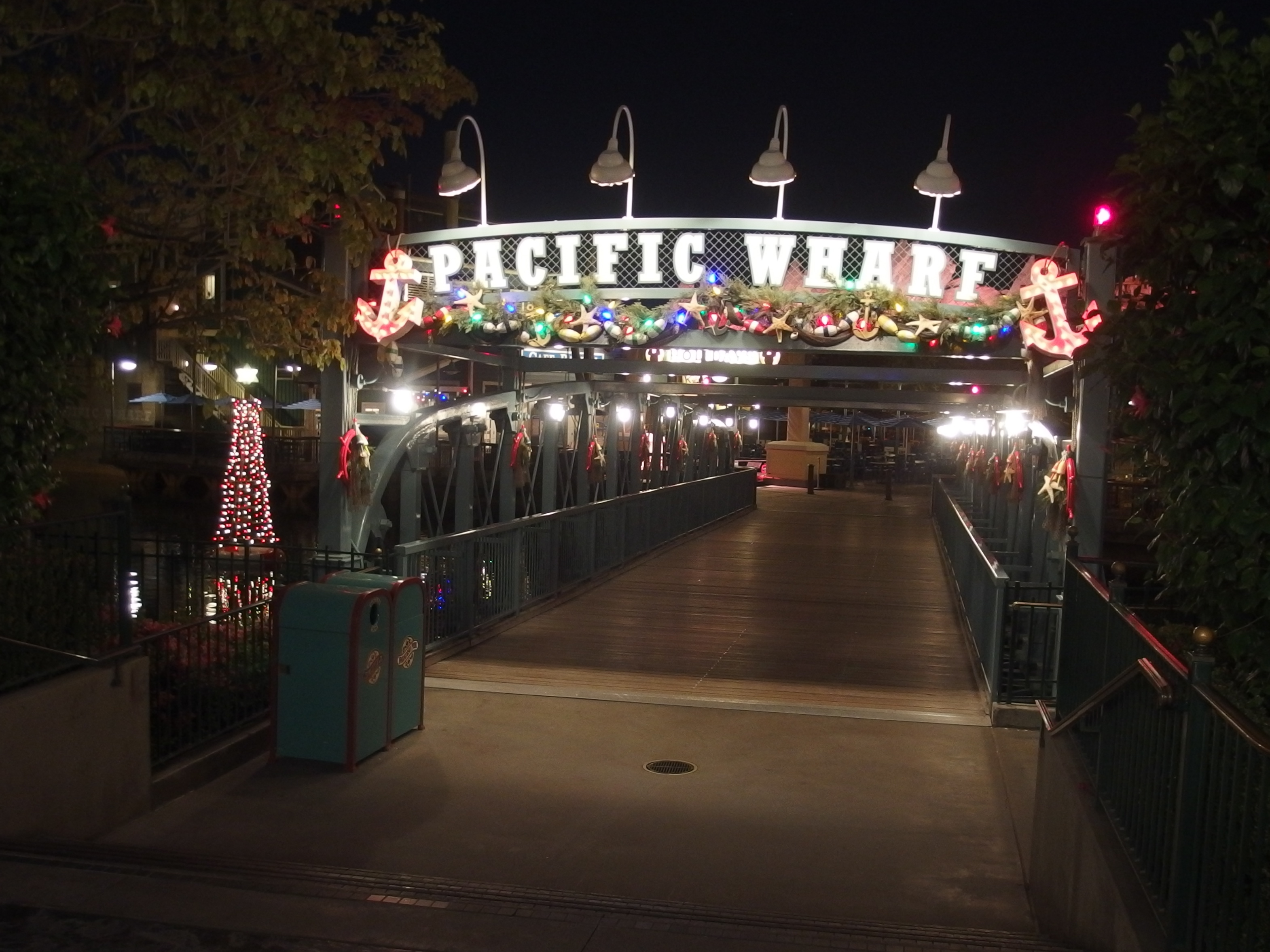 Pacific Wharf features a performance stage