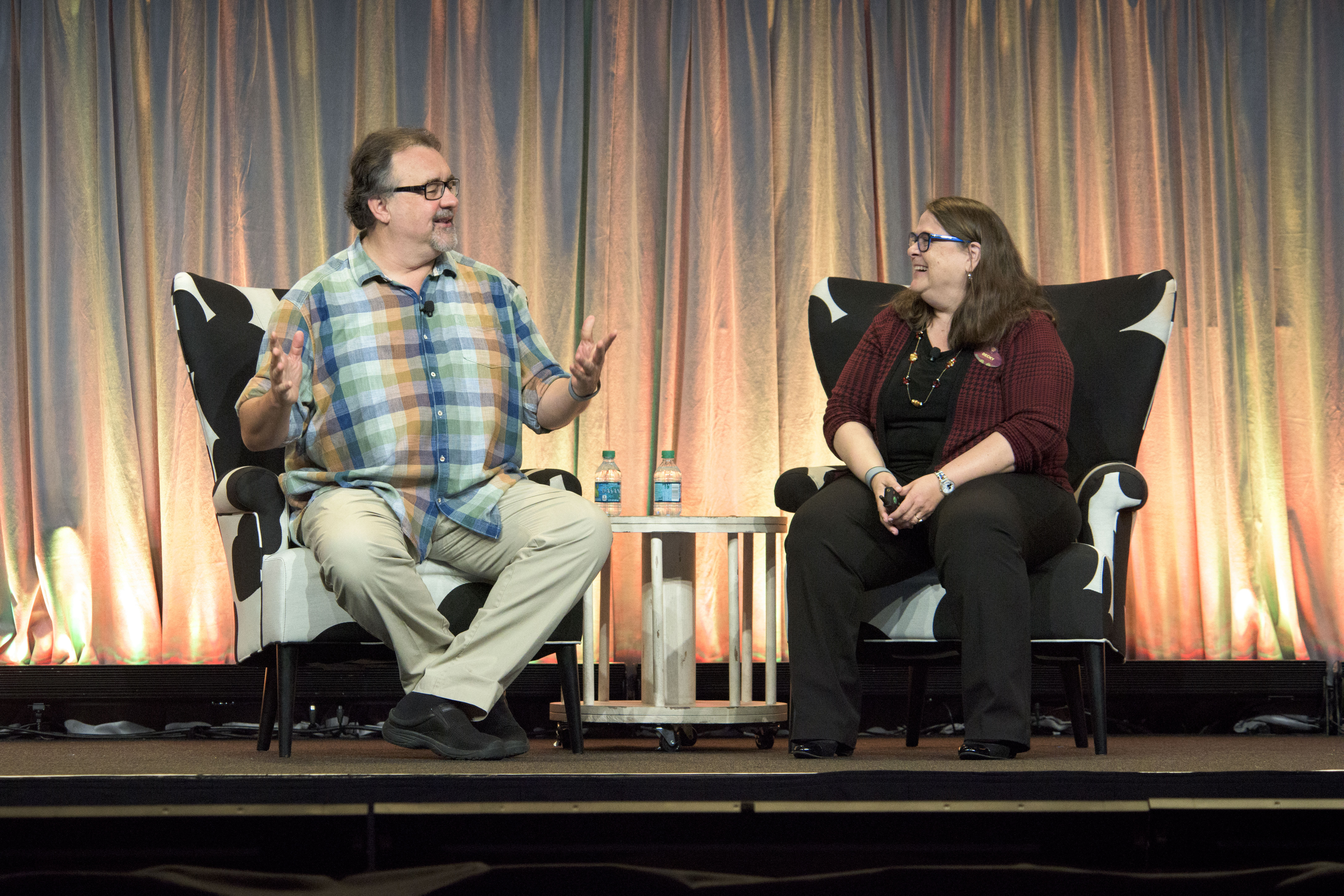 Film producer Don Hahn and Becky Cline, Director of the Walt Disney Archives take the stage at D23’s Destination D: Amazing Adventures to explore Walt Disney’s True-Life Adventures series. (Disney)