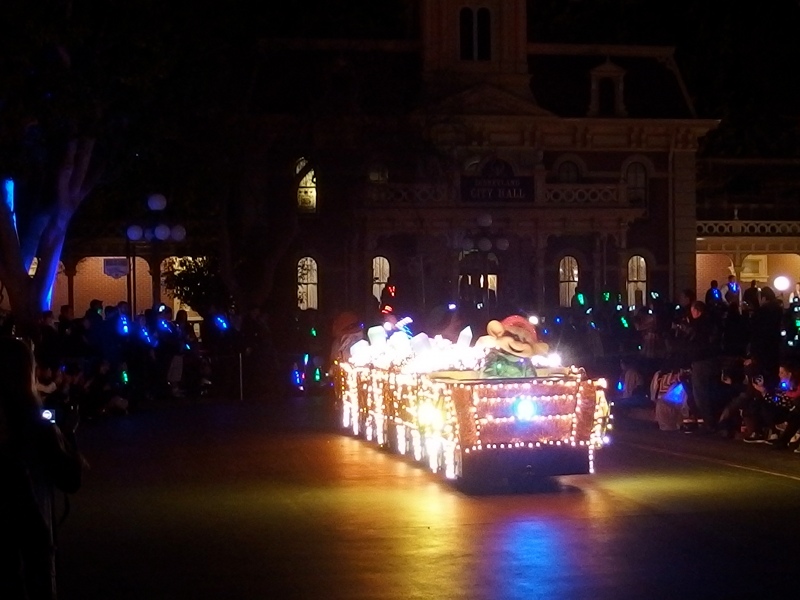 Dopey rides the mine cars