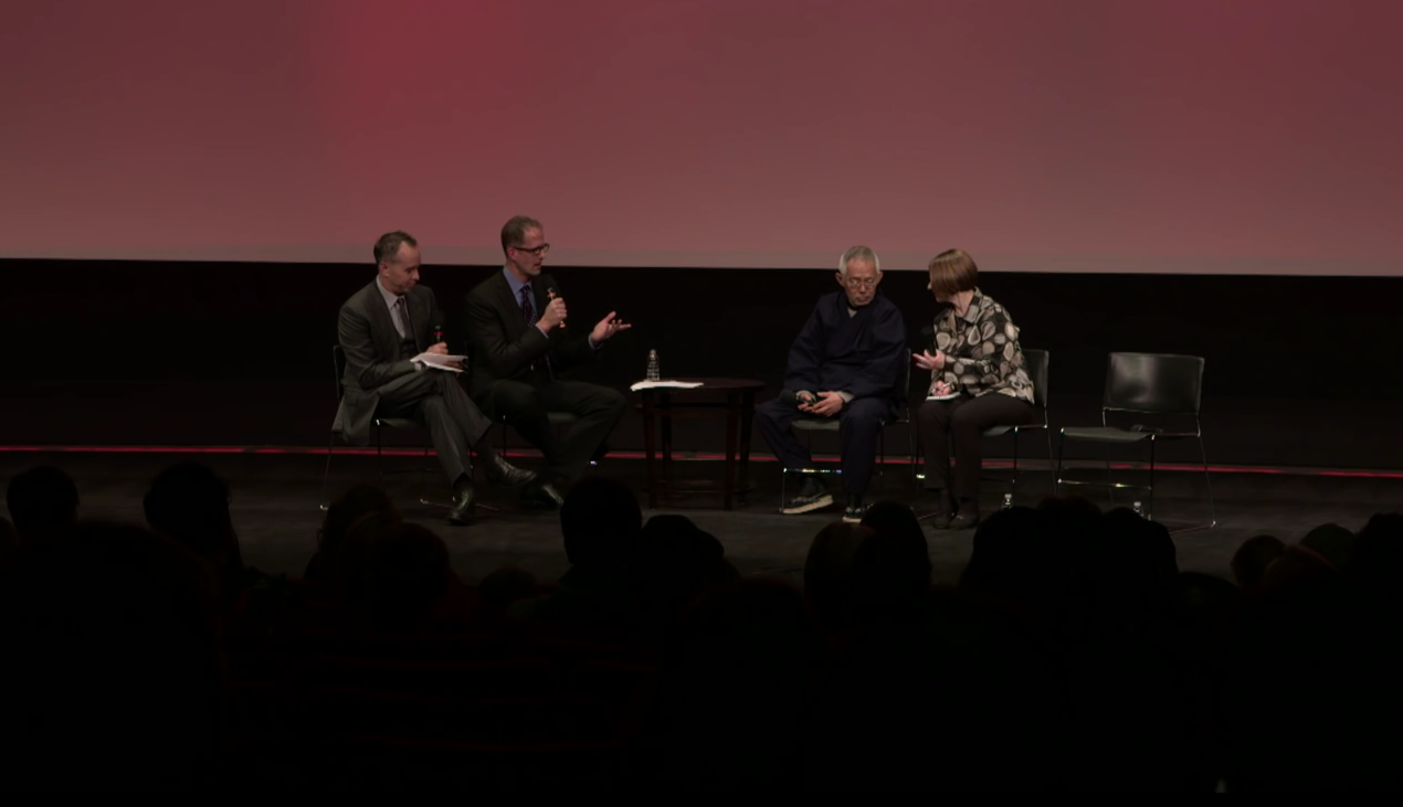 Rivera and Docter talk with Toshio Suzuki of 