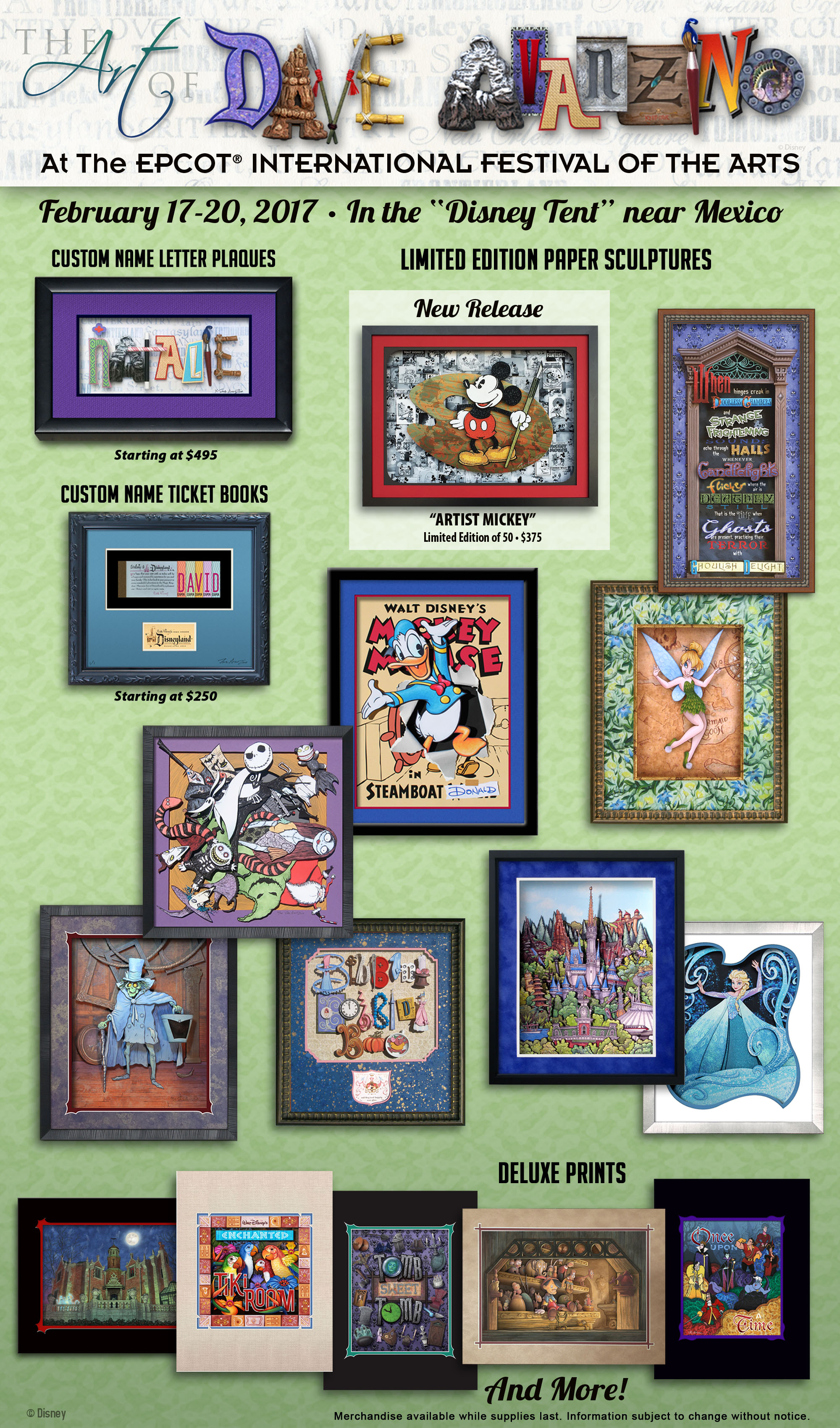 Artist Dave Avanzino will be at this weekend's Epcot Festival of the Arts event