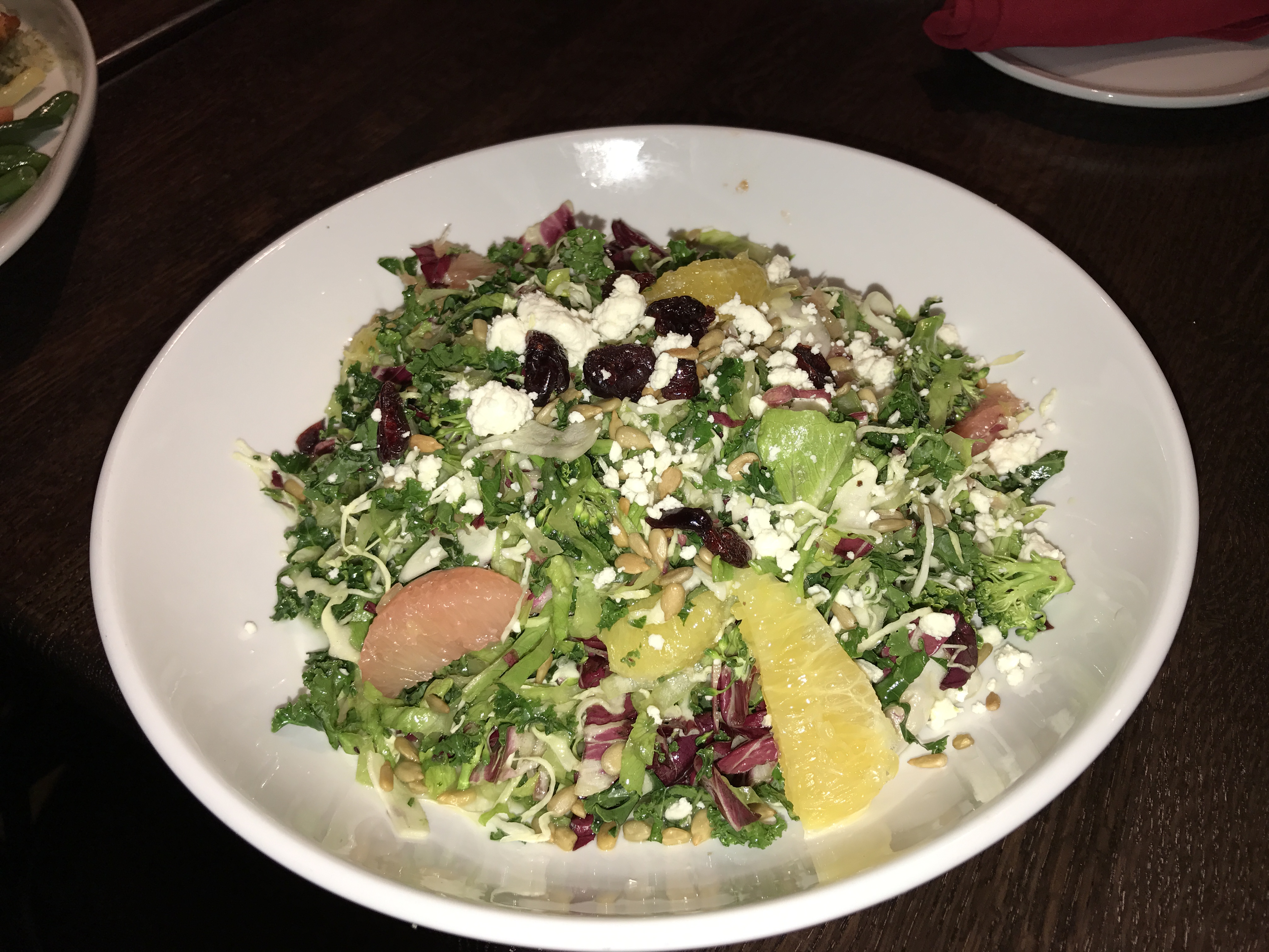 Citrus Kale - Superfood blend of kale, julienned broccoli, slivered Brussel sprouts, & cabbage, feta, fresh grapefruit & oranges, cranberries, sunflower seeds, & refreshing agave dressing