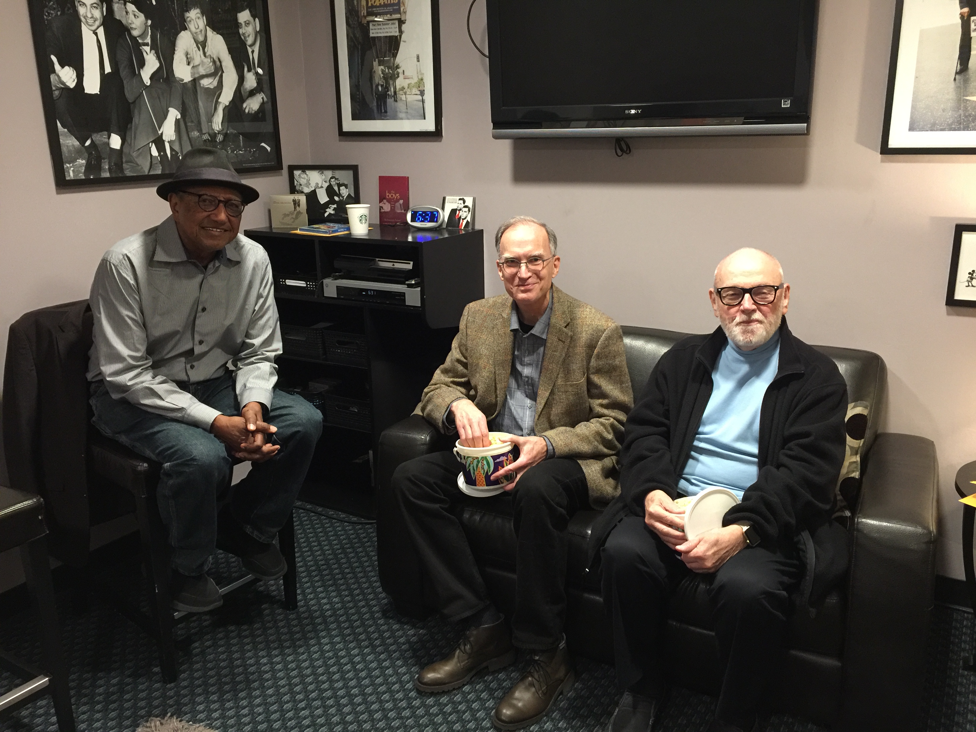From left to right: Floyd Norman, Ted Thomas, and Burny Mattinson.