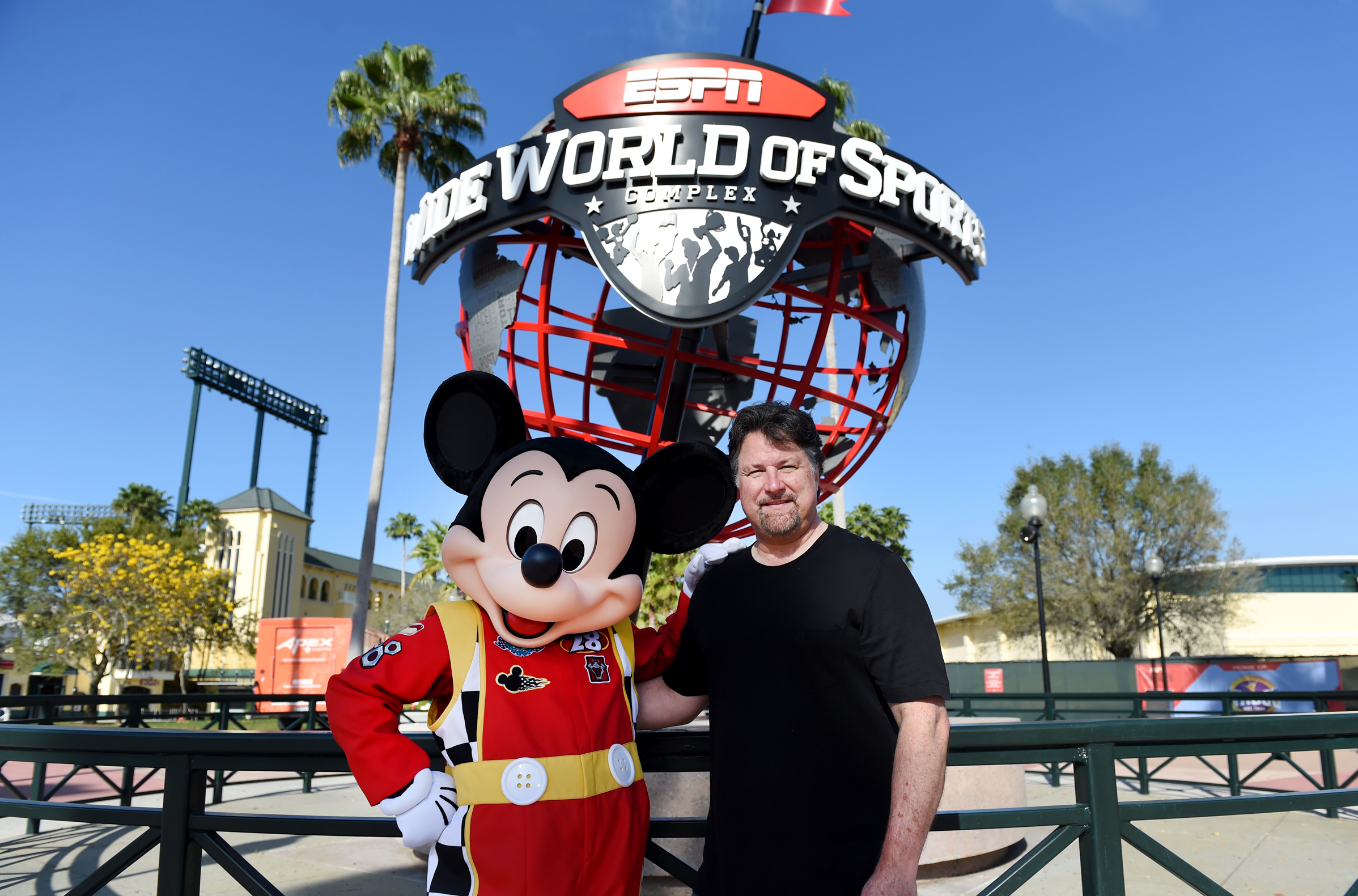 Mickey Mouse donned his firesuit to greet Michael Andretti at the ESPN World of Sports and kick off the collaboration between Disney Junior, INDYCAR and Andretti Autosport.