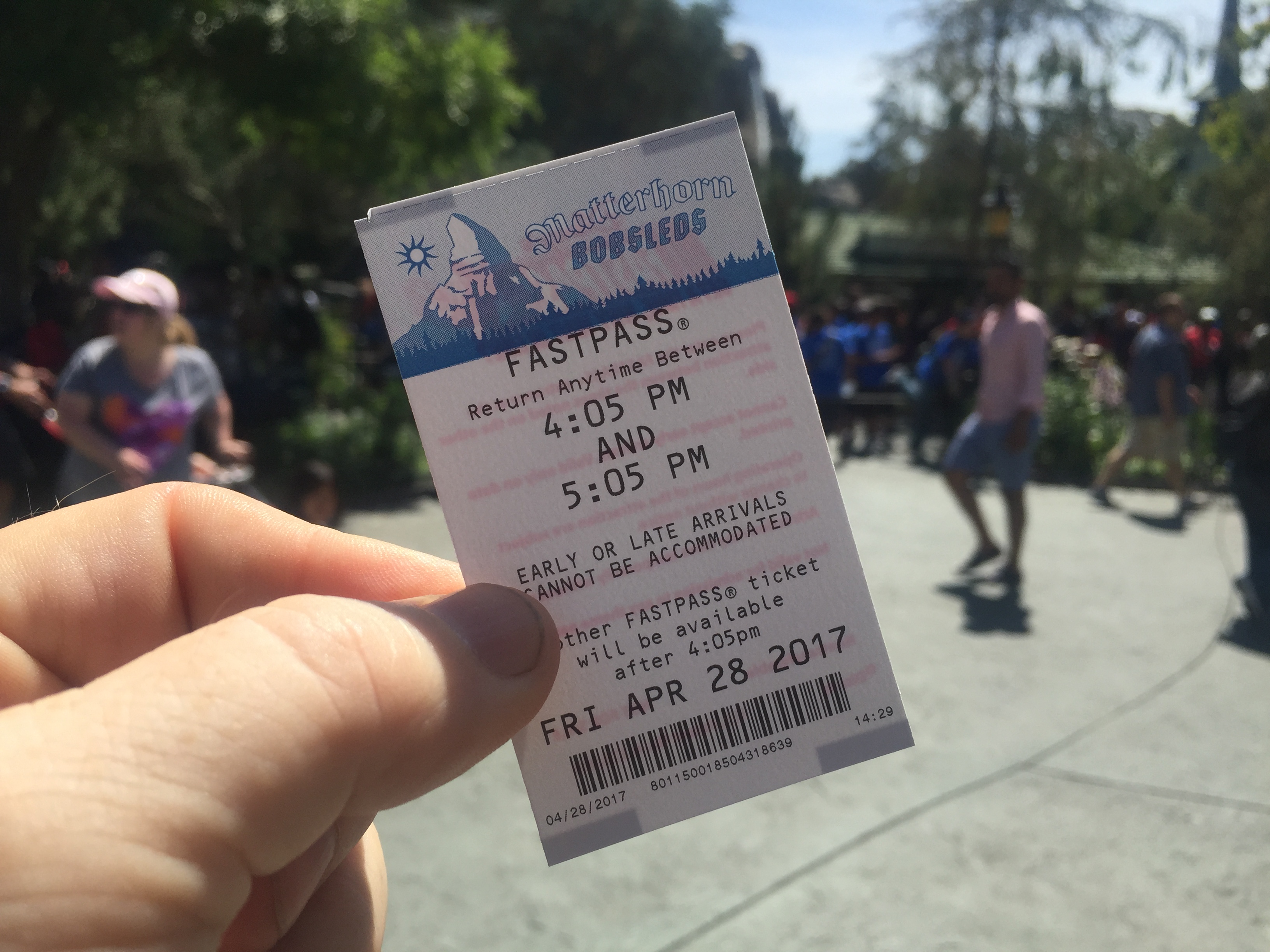 A hard ticket FastPass for the Matterhorn