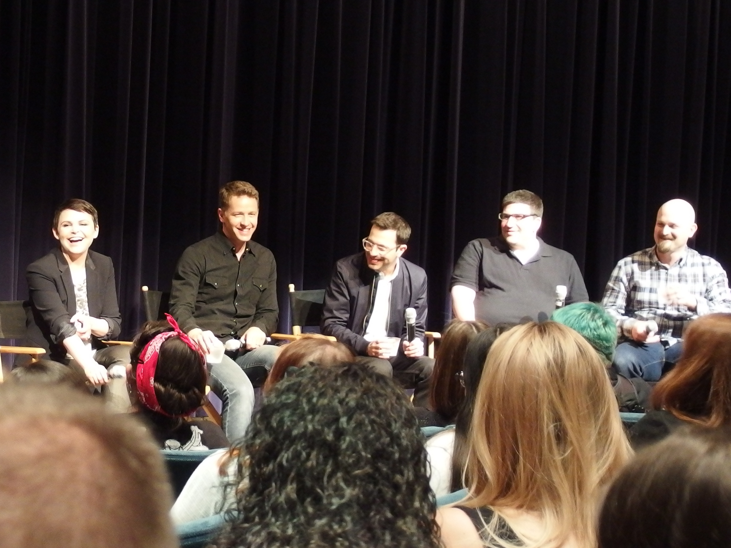 Panelists Ginnifer Goodwin, Josh Dallas, Eddy Kitsis, Adam Horowitz, and David Goodman