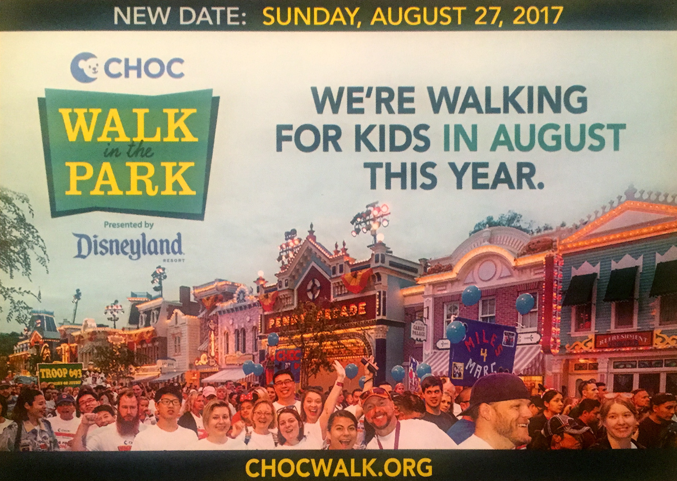 The 2017 CHOC Walk in the Park will take place on Sunday, August 27