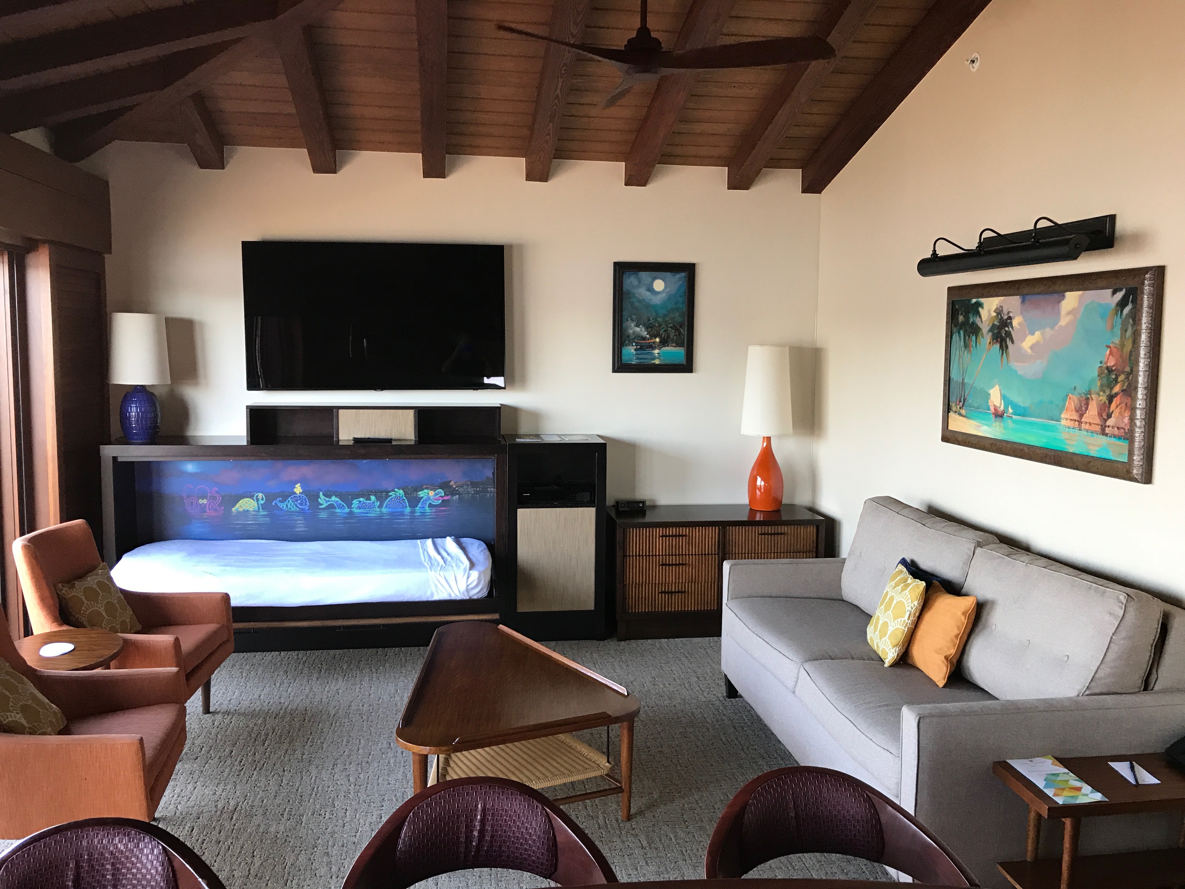 Disney’s Polynesian Village Bora Bora Bungalow - Sitting Room with pull-down bed