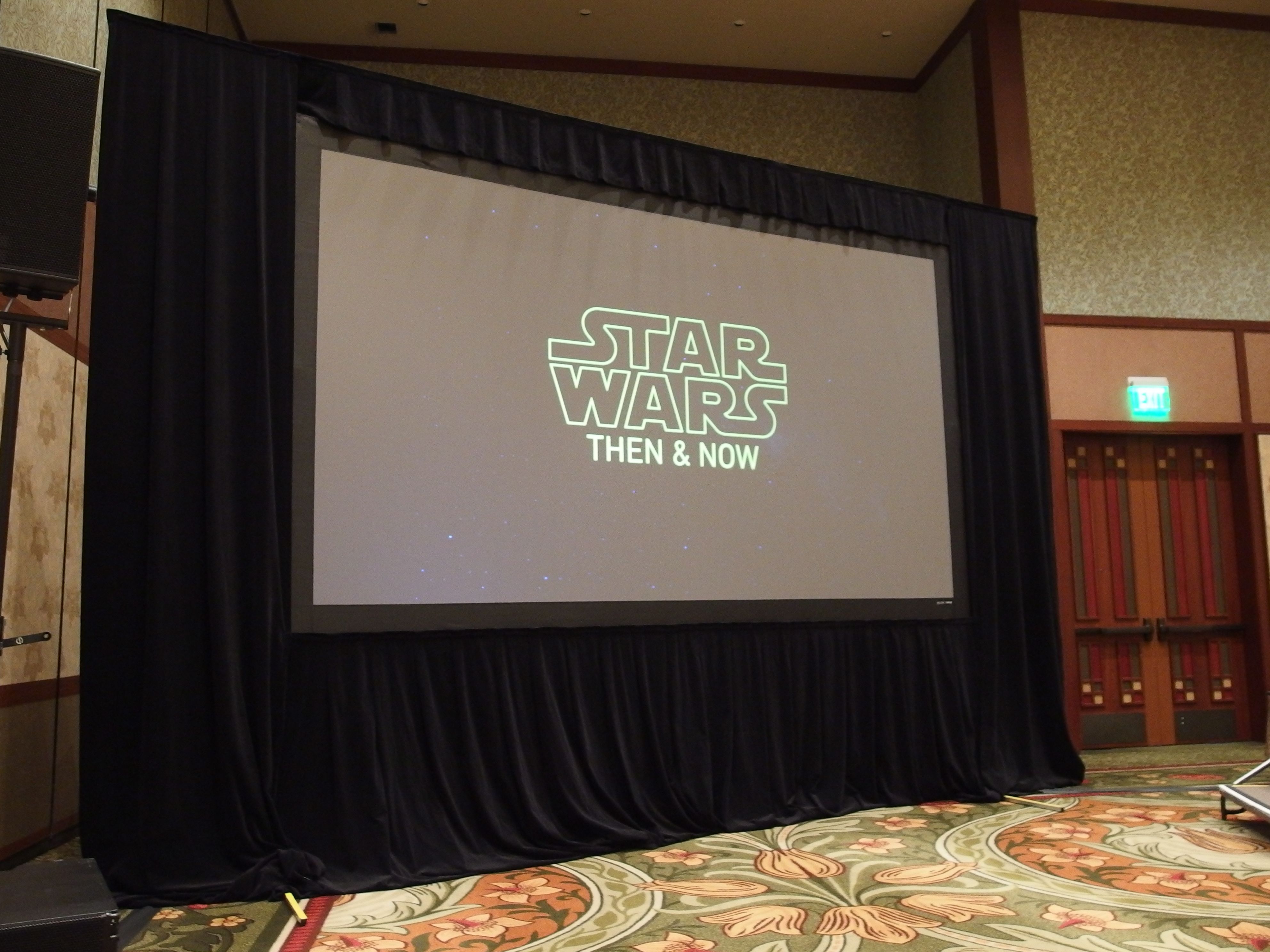 Images were shown on a screen during the presentation