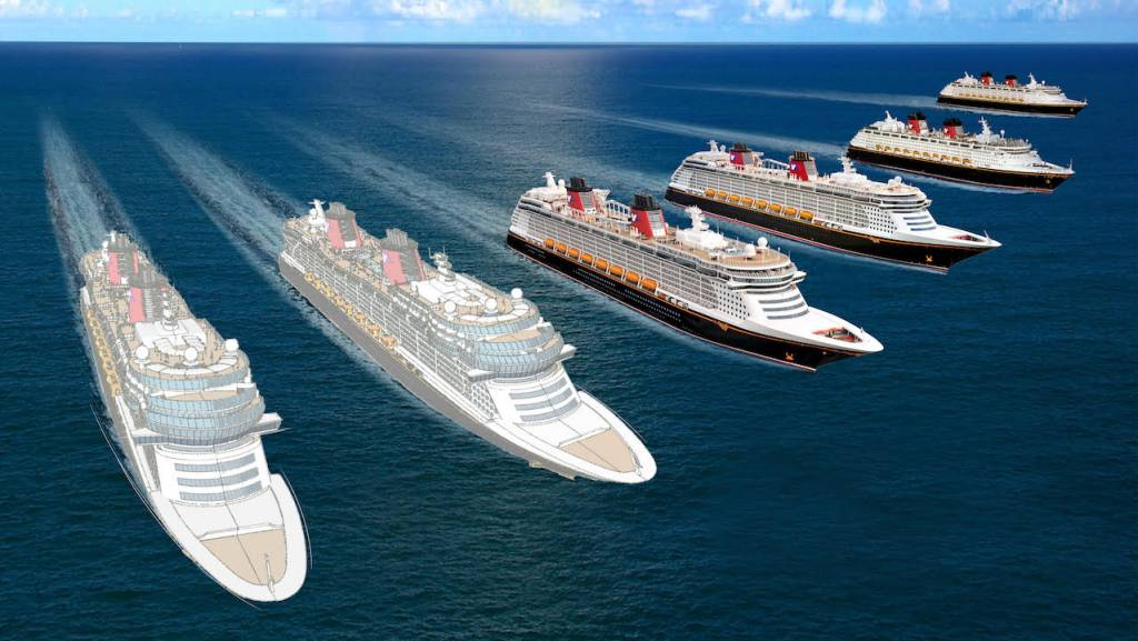 Artist renderings feature two of the new ships that will join the fleet (a third new ship was later announced)