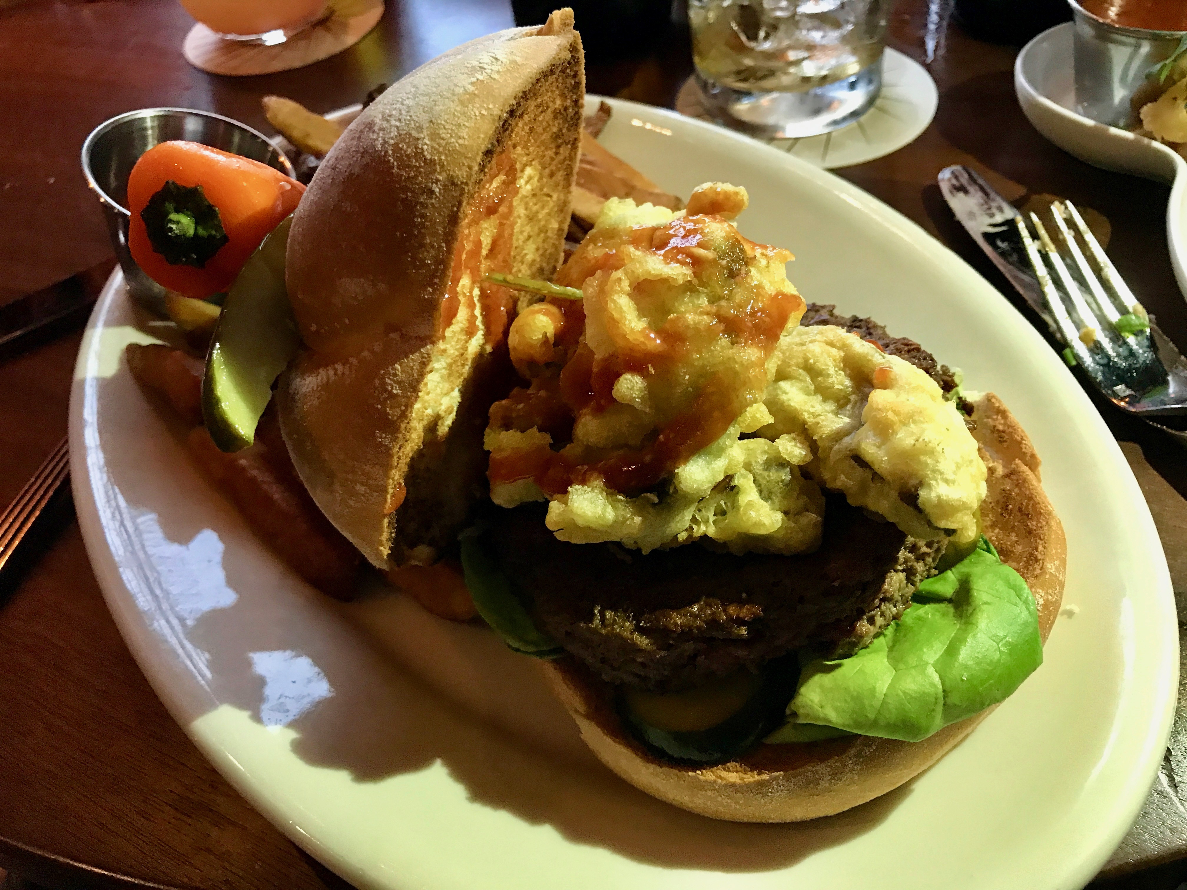 The Edison’s Electric Garden Burger featuring the Impossible Burger