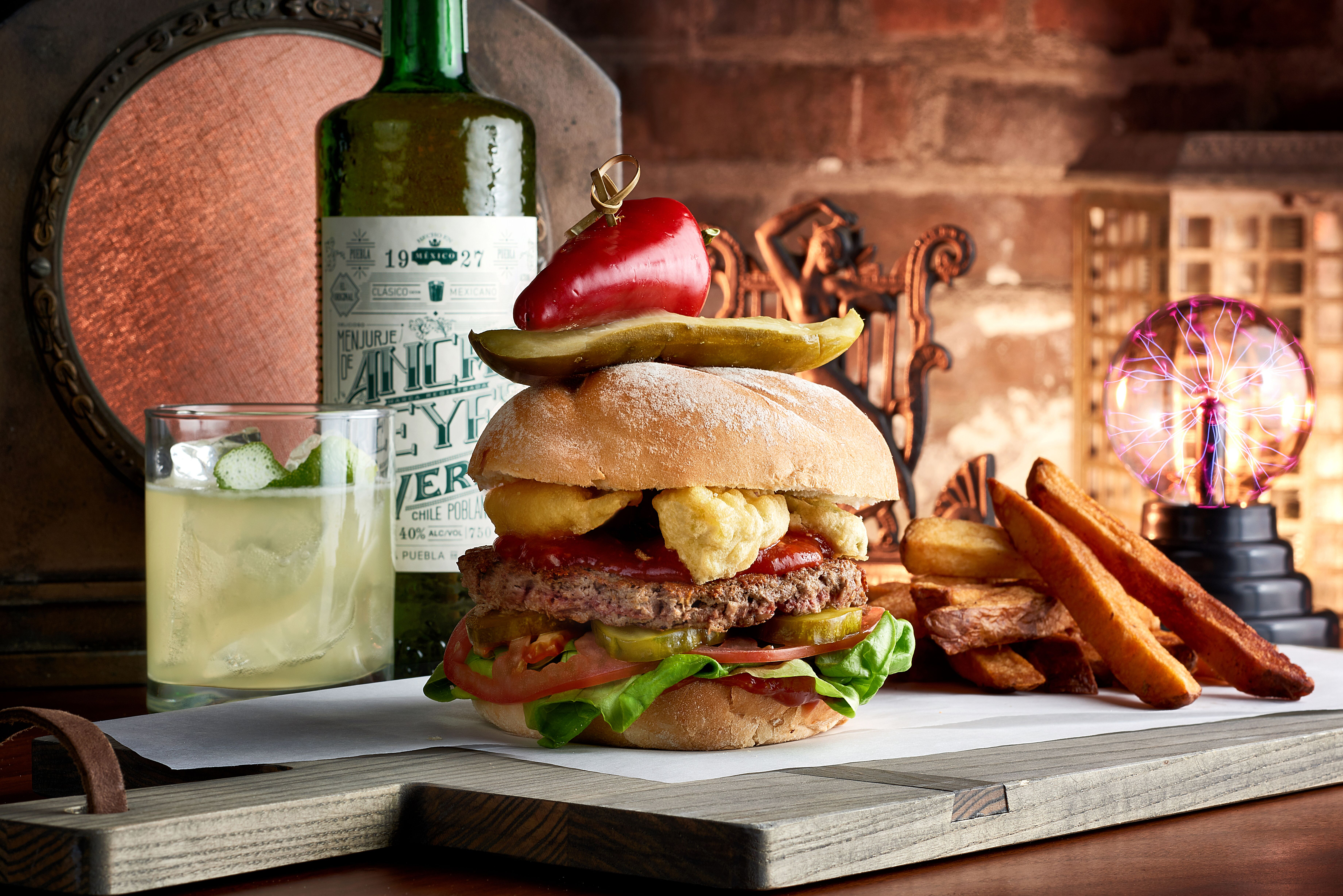 The Edison’s Electric Garden Burger featuring the Impossible Burger