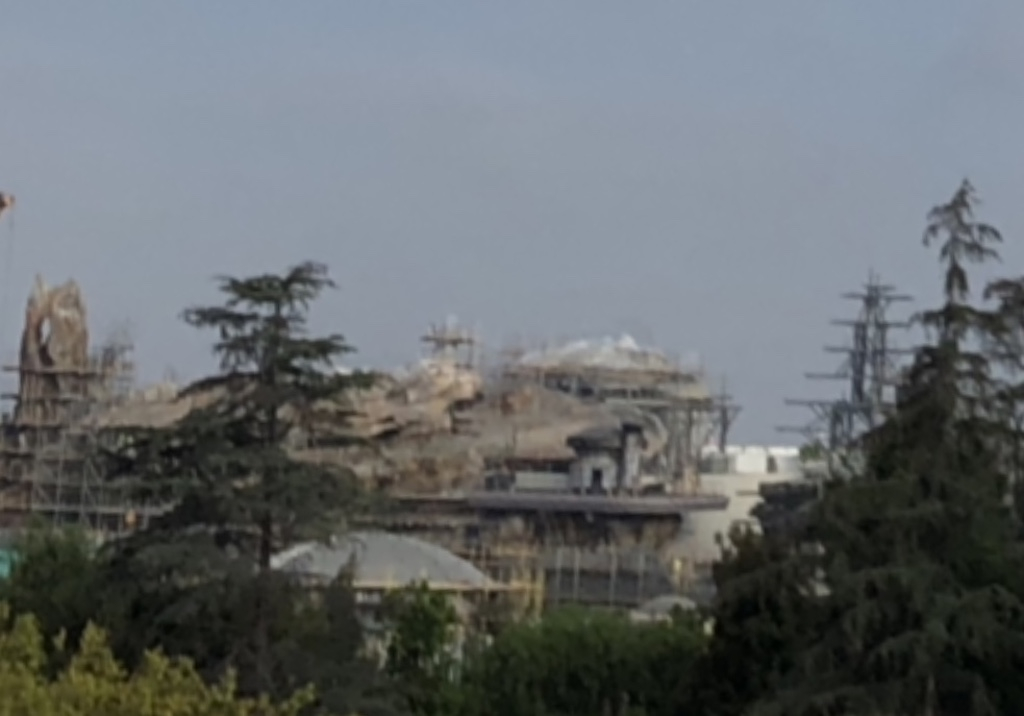 The view of Galaxy’s Edge from the first lift of the Matterhorn