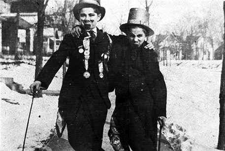 Walt Disney (right) with childhood friend Walter Pfeiffer (left).