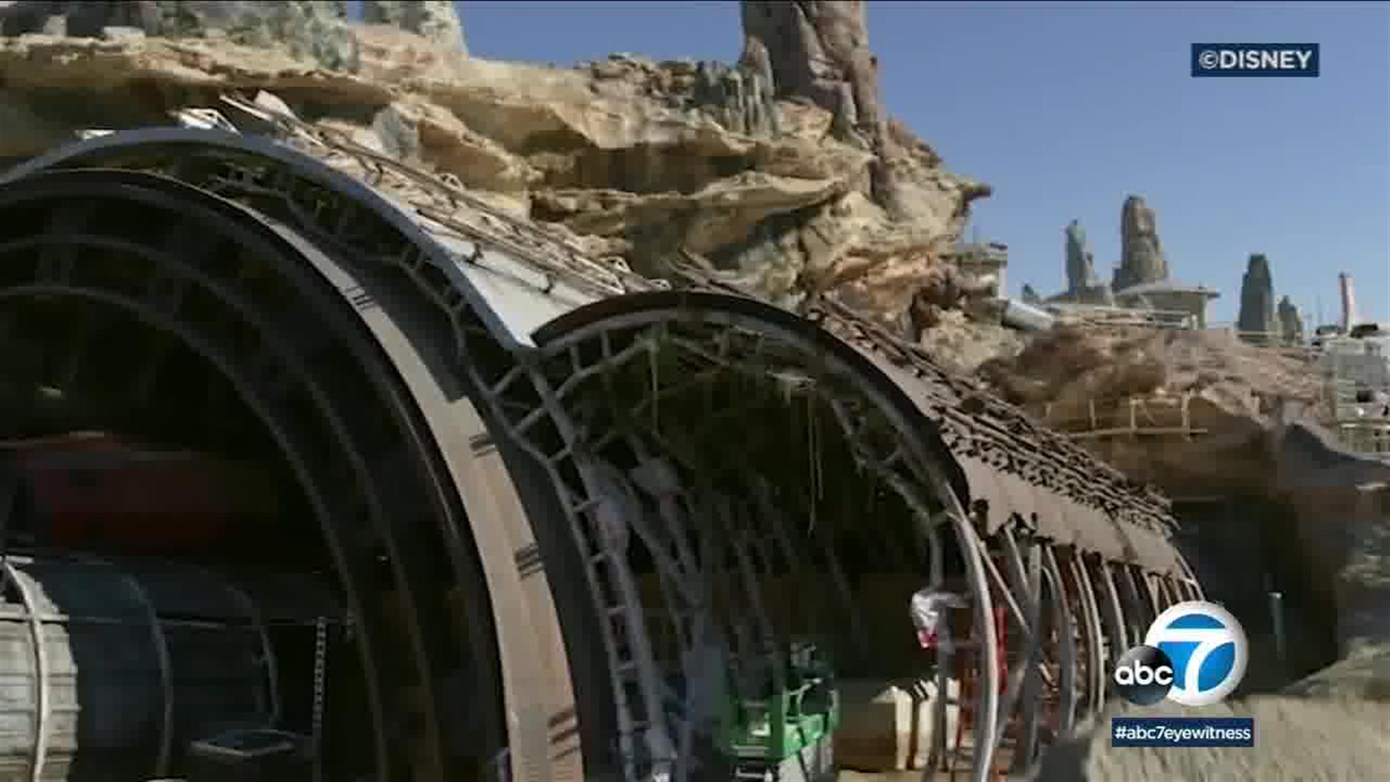 What looks like a giant, rotting engine from a Star Destroyer or other large capital ship disguises an access point to an abandoned Rebel base on Batuu, and what will eventually serve as the entrance to the Star Wars: Rise of the Resistance attraction.