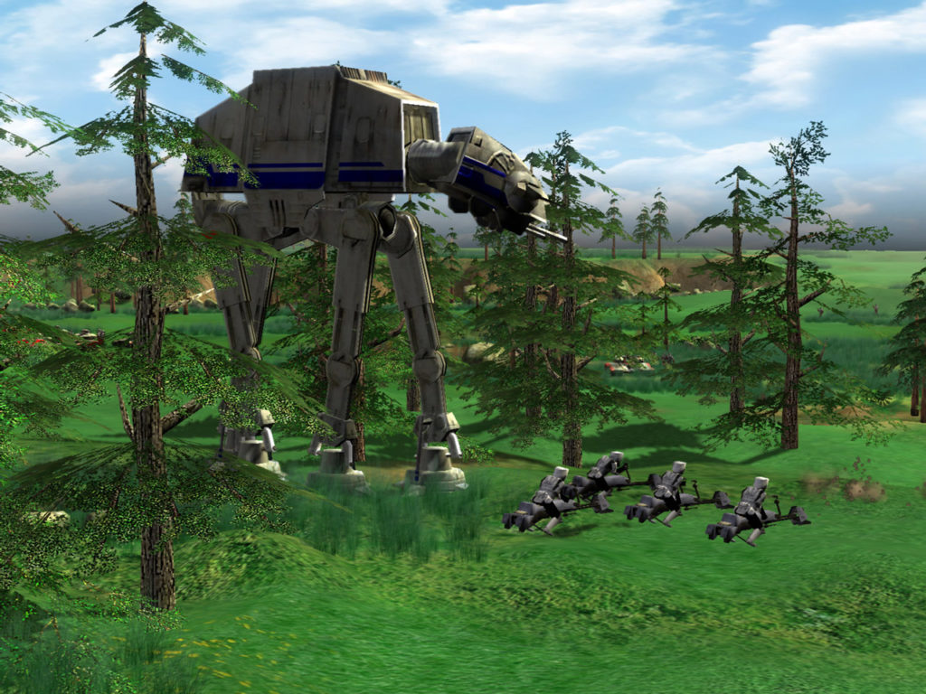 Star Wars Empire at War screenshot featuring AT-AT on Endor.