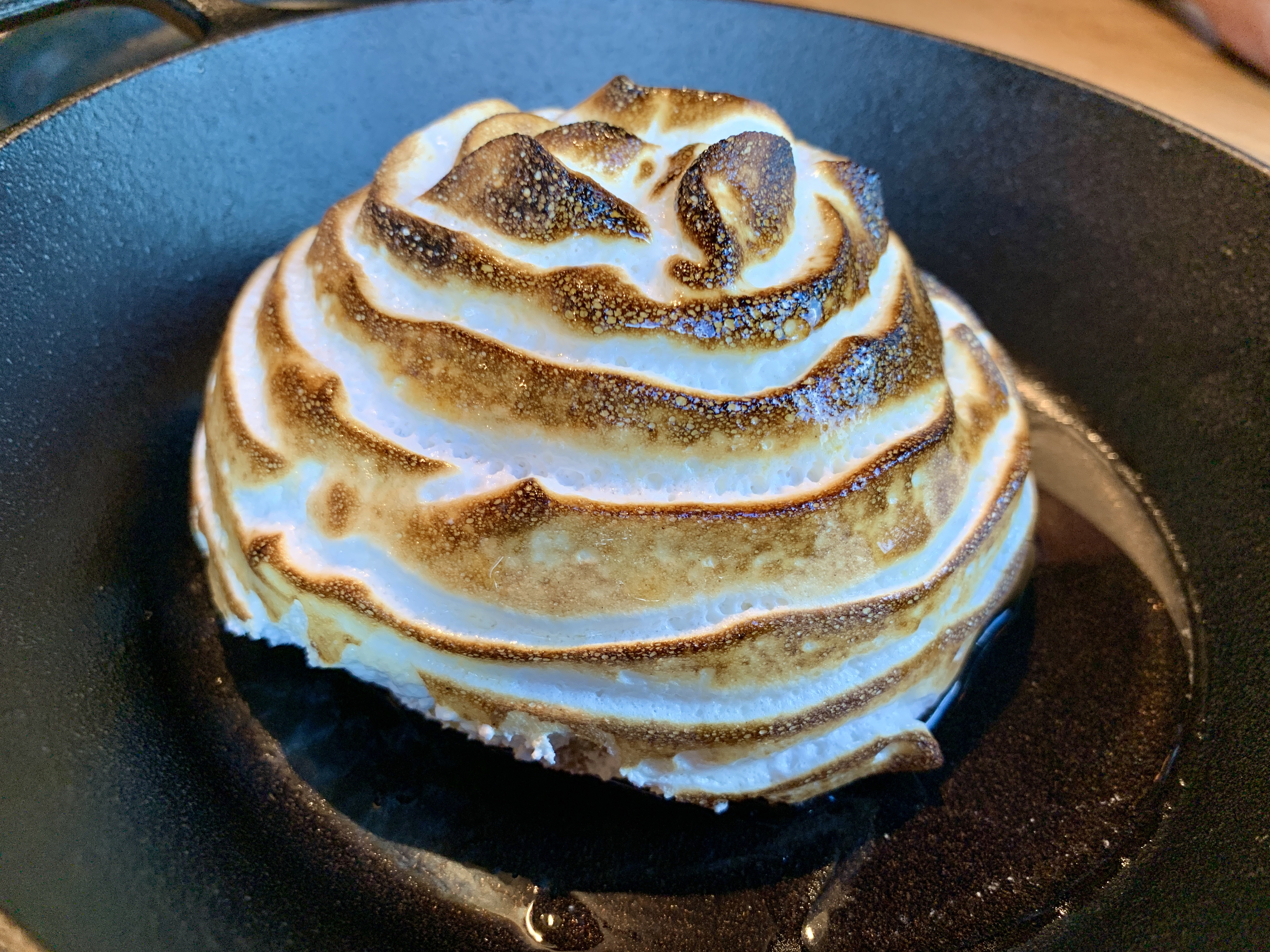 Baked Alaska - Huckleberry ice cream, meringue, torched tableside