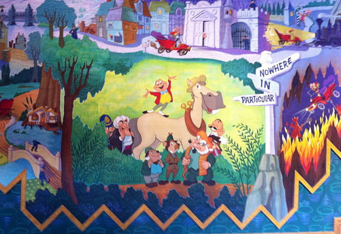 (The original Toad Hall attraction mural painted by Claude Coats)