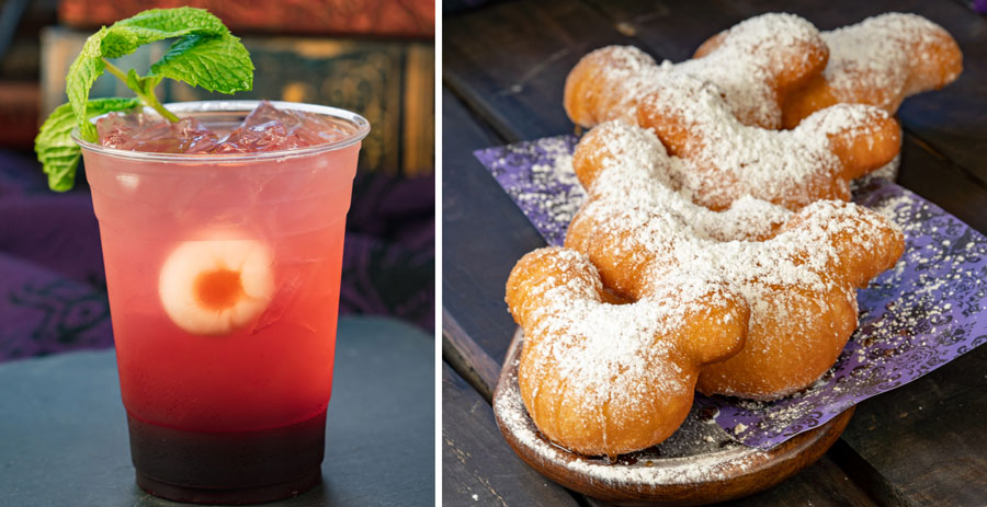 Blackberry Midnight Julep and “Honey…I Do” Beignets from Mint Julep Bar at Disneyland Park