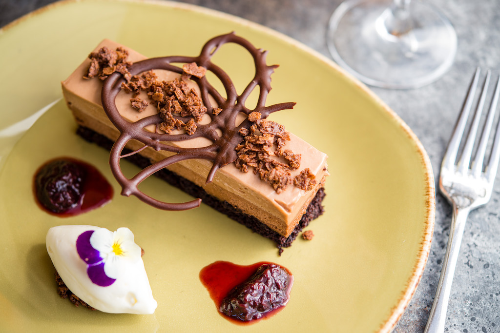 Triple chocolate mousse cake