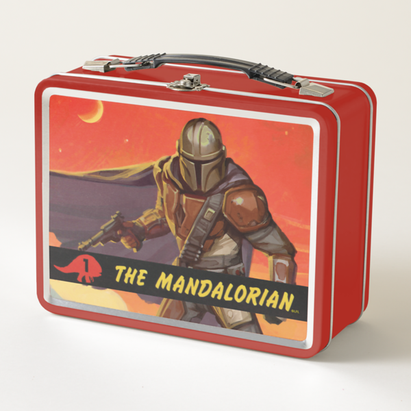 Vintage Style Mandalorian Halftone Art Metal Lunch Box - $36.83