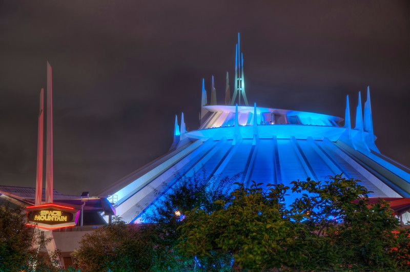 Image result for space mountain disneyland at night