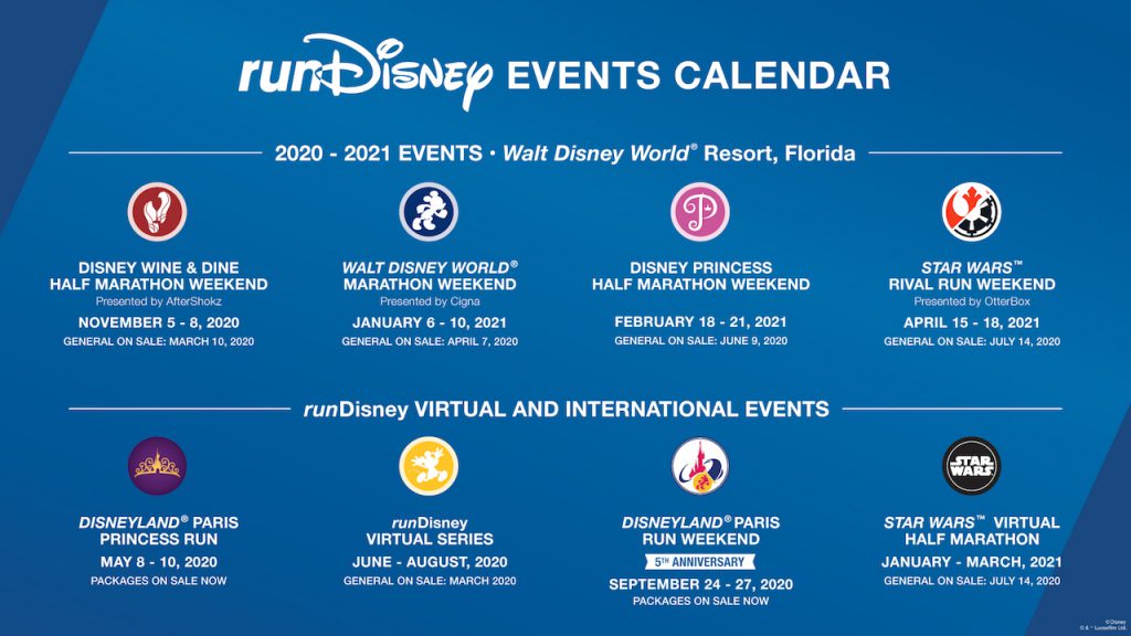 runDisney events calendar