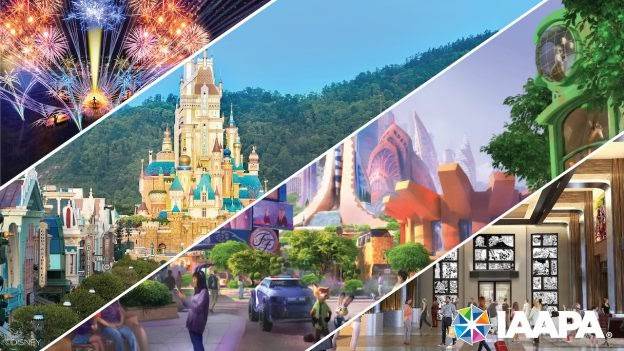 Collage of renderings for upcoming experiences at Disney Parks - via Disney Parks Blog