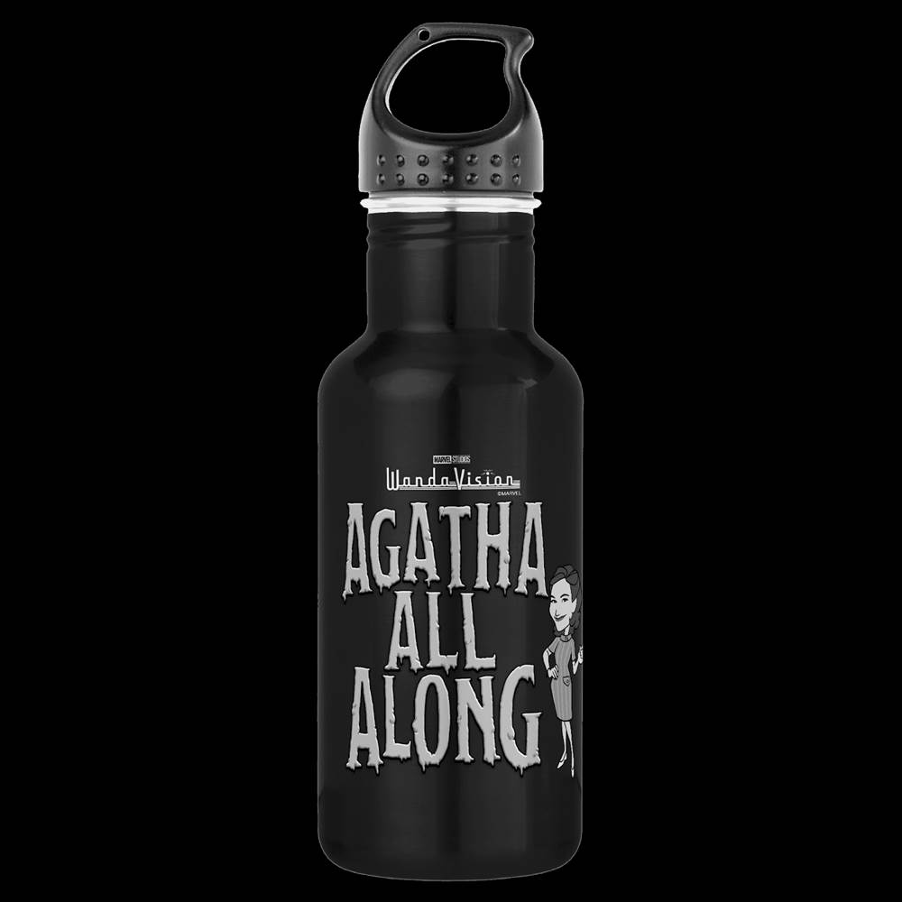 <a href=https://www.zazzle.com/agatha_all_along_stainless_steel_water_bottle-256432415882337344>’Agatha All Along’ 18oz Water Bottle</a> / Zazzle