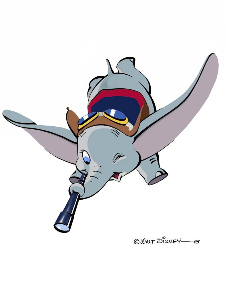 Disney Studio Artist, historically accurate color rendition by Kent Ramsey 2nd Reconnaissance Squadron, Fresno, California, Dumbo insignia, 1942.Courtesy of Kent Ramsey; © Disney
