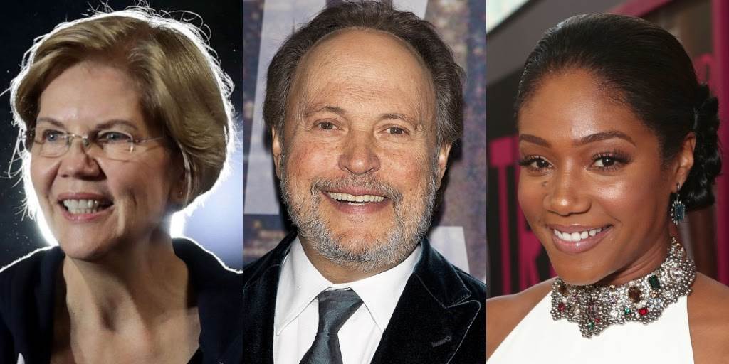 Elizabeth Warren, Billy Crystal, Tiffany Haddish