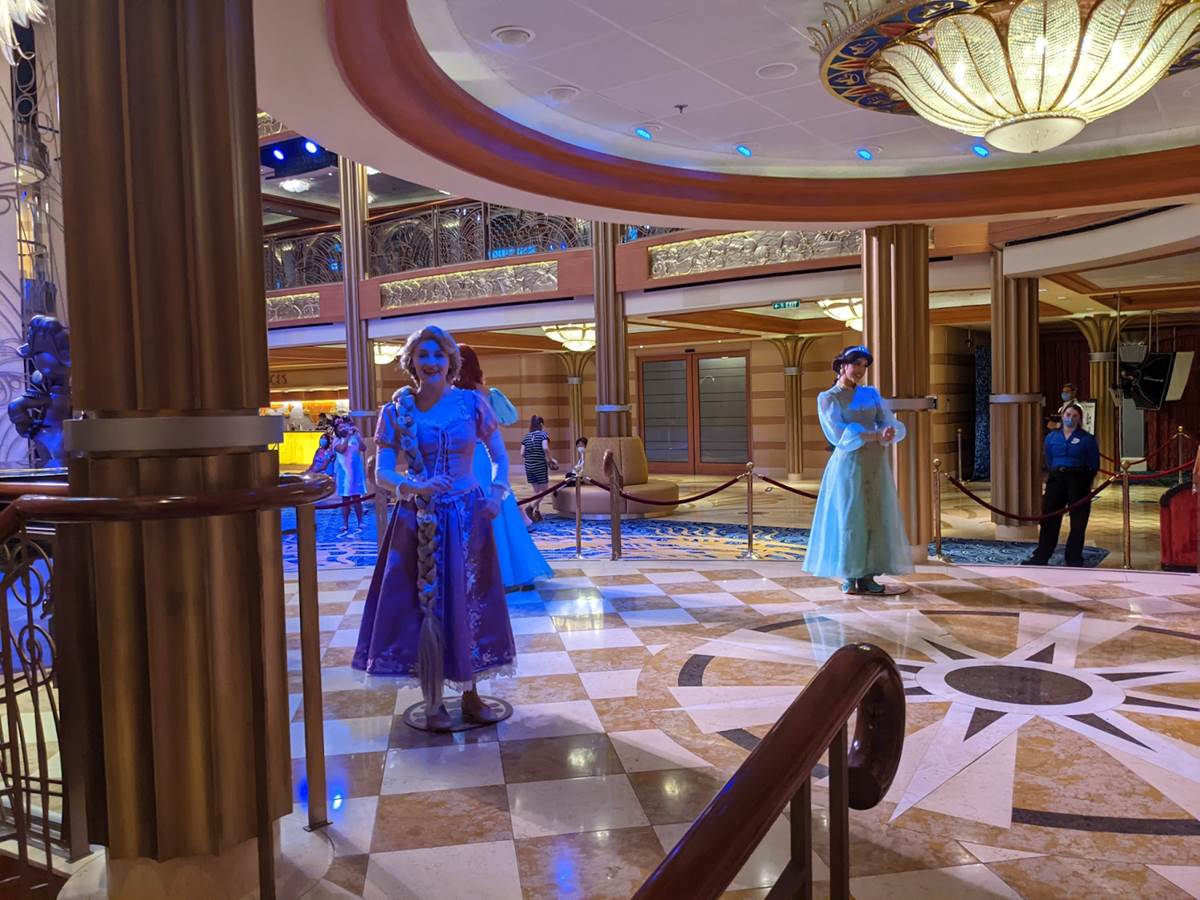 Princesses saying 'hello' entering the Royal Table