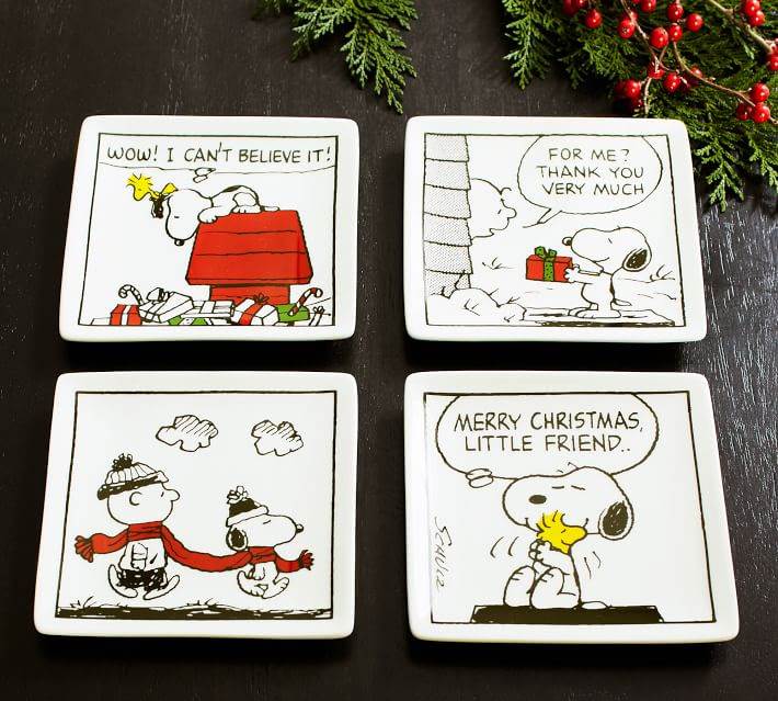 Peanuts Porcelain Appetizer Plates - Set of 4