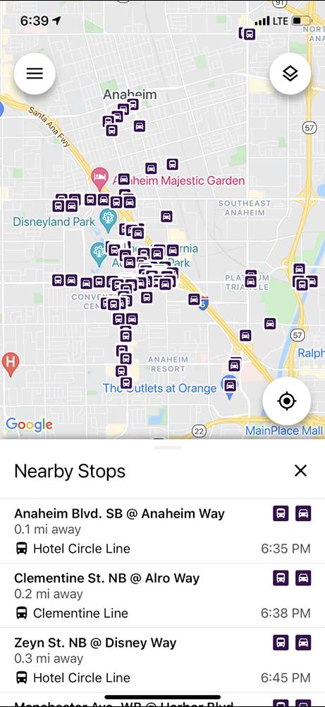 Destinations can be selected, pulling up route maps and on-demand service, via the TripShot app