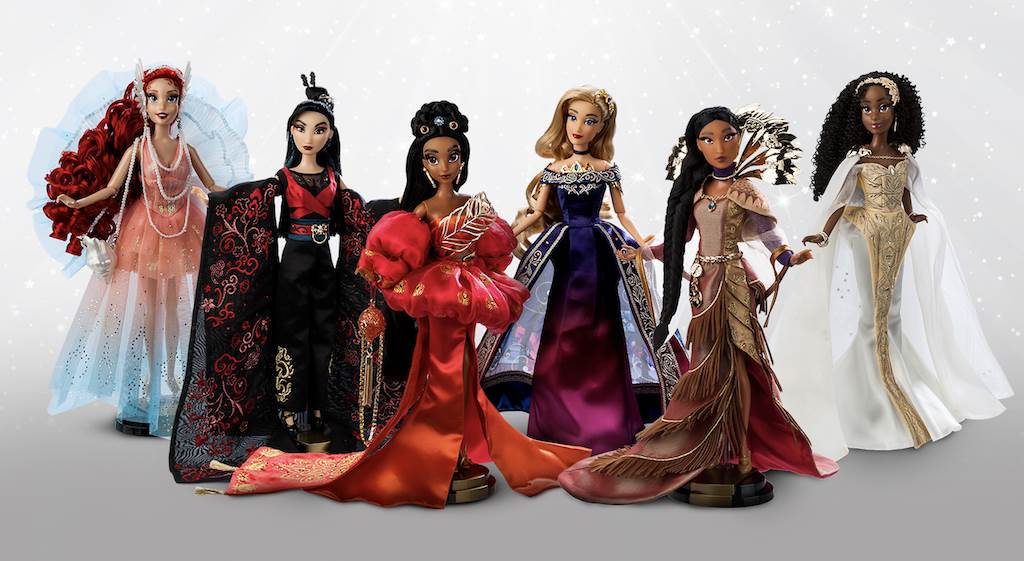 Ariel, Mulan, Jasmine, Aurora, Pocahontas, and Tiana