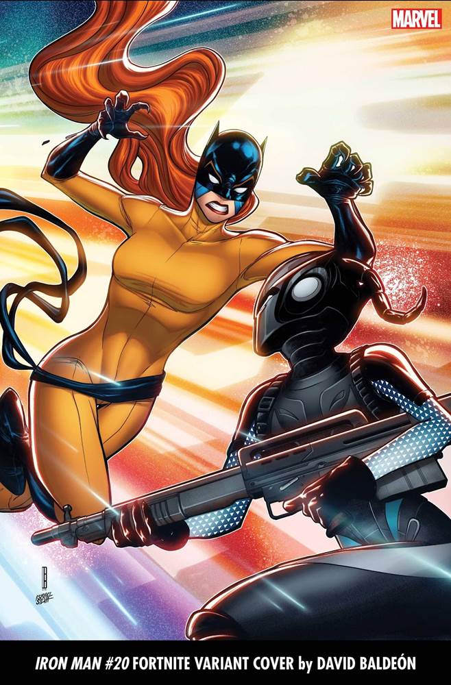 Iron Man #20 Fortnite variant cover by David Baldeón